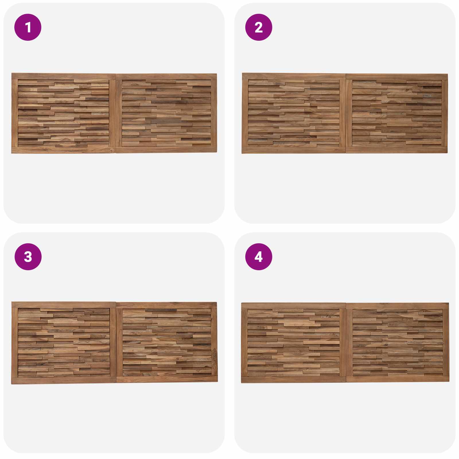 Tête de lit Montage mural Naturel 140 cm Bois de teck massif - XIOS