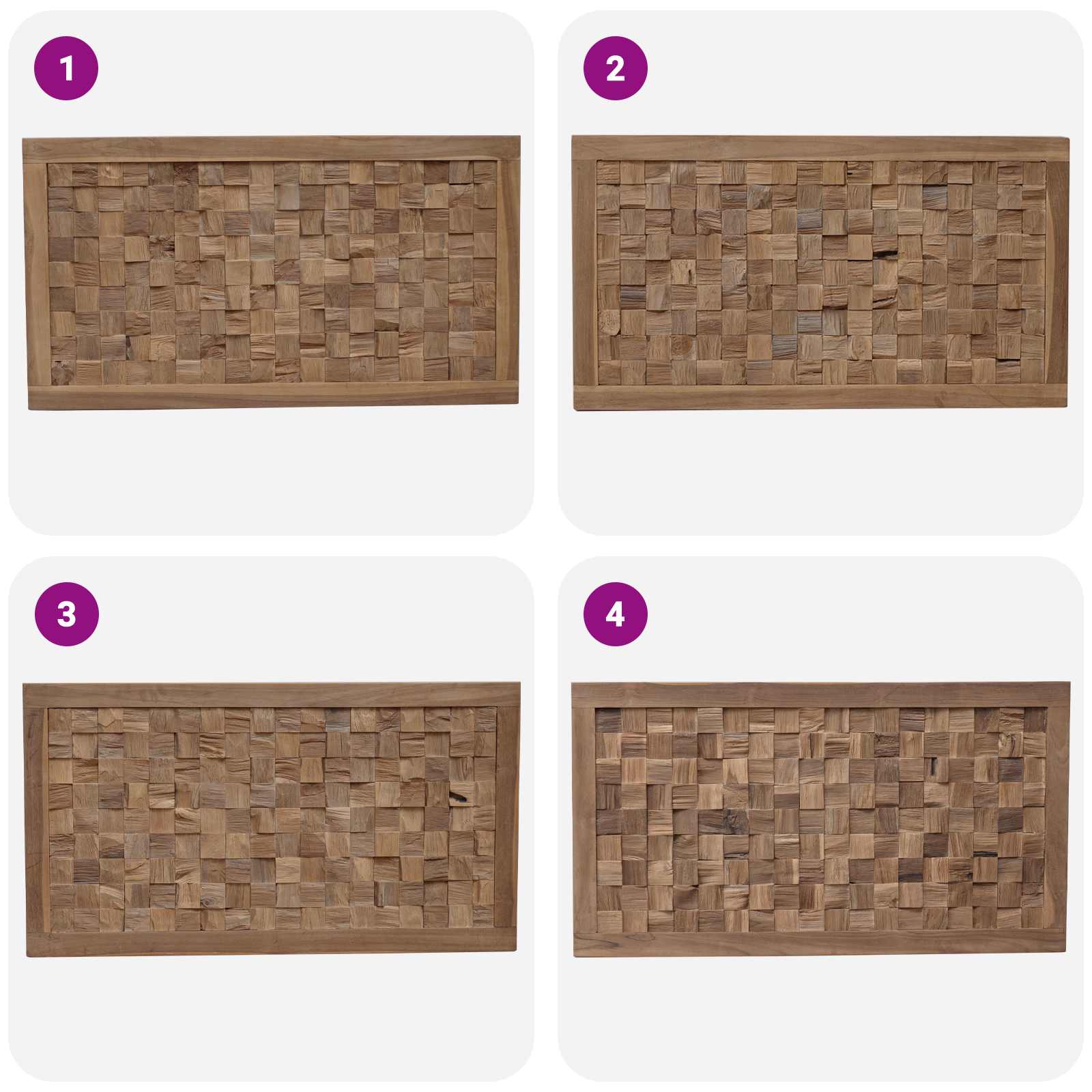 Tête de lit Montage mural Naturel 100 cm Bois de teck massif - XIOS