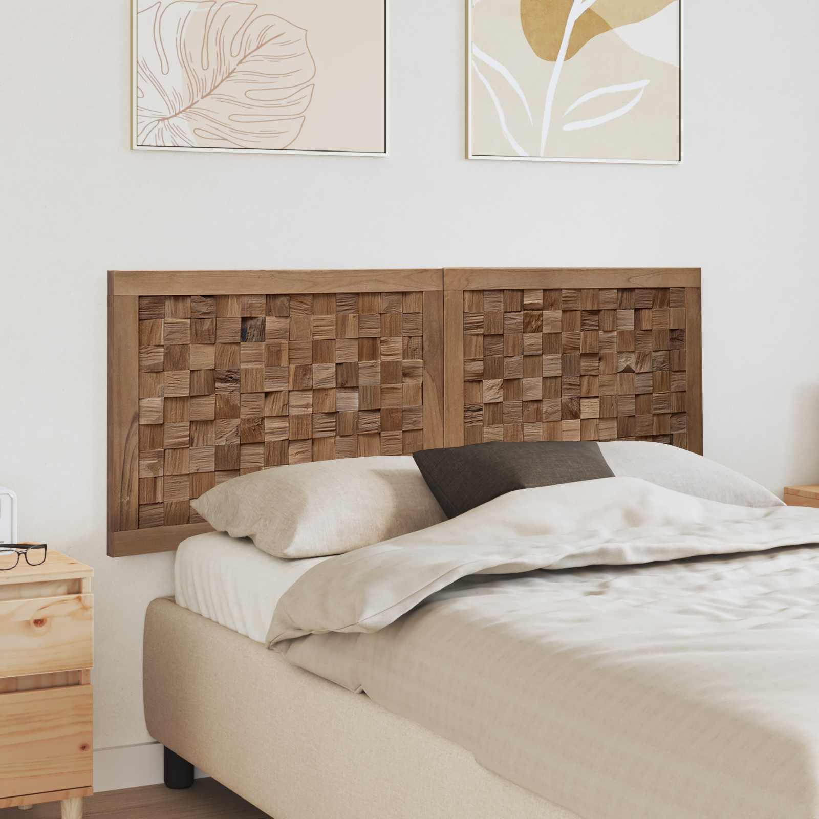 Tête de lit Montage mural Naturel 140 cm Bois de teck massif - XIOS