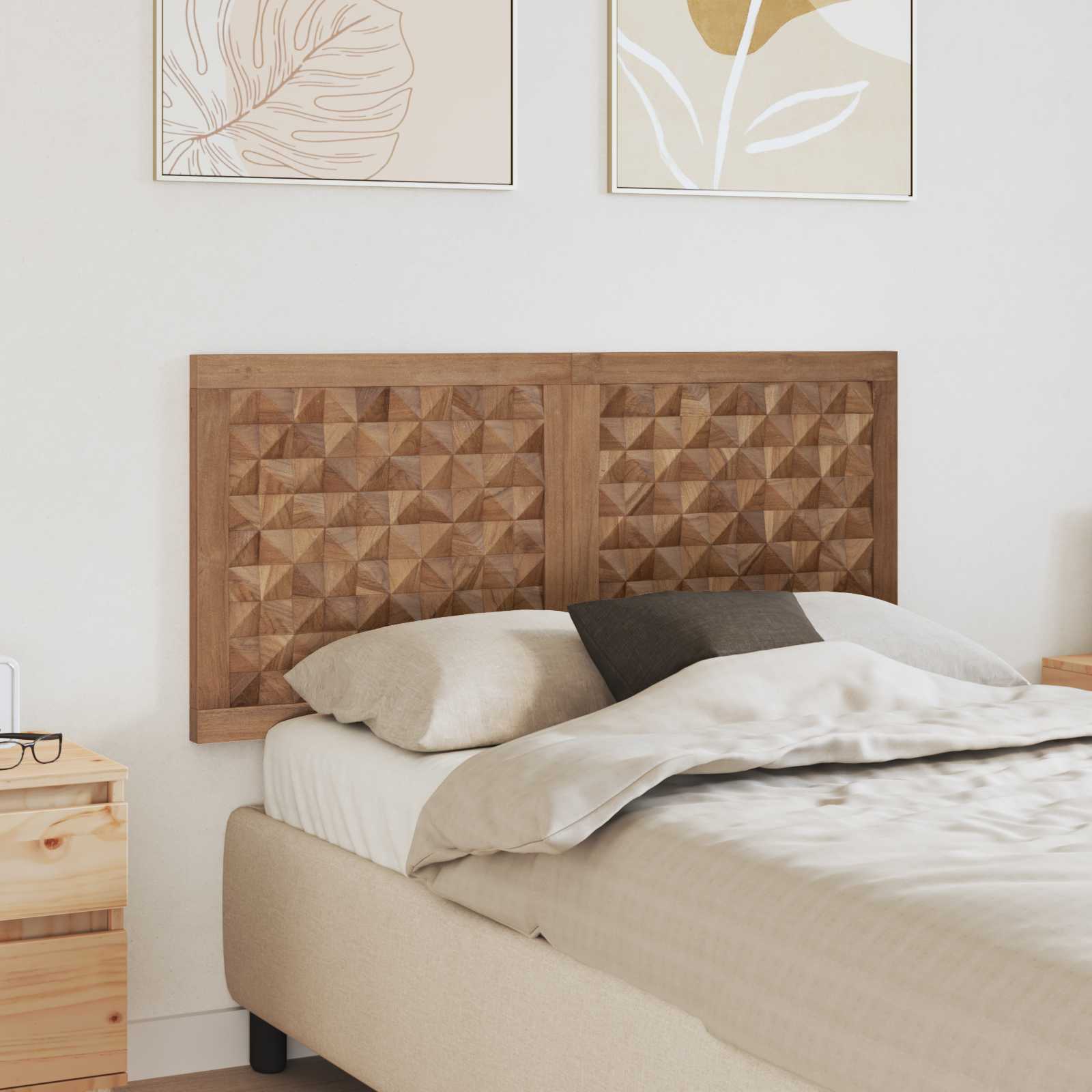 Tête de lit Montage mural Naturel 120 cm Bois de teck massif - XIOS