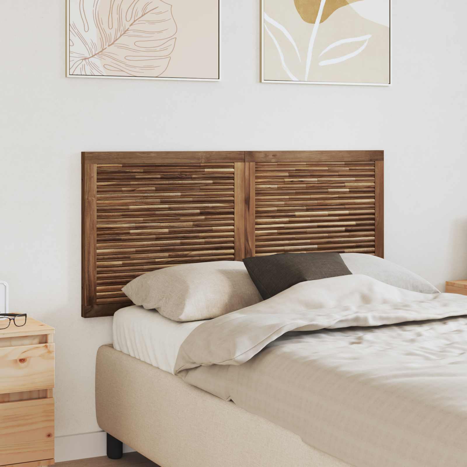 Tête de lit Montage mural Naturel 120 cm Bois de teck massif - XIOS