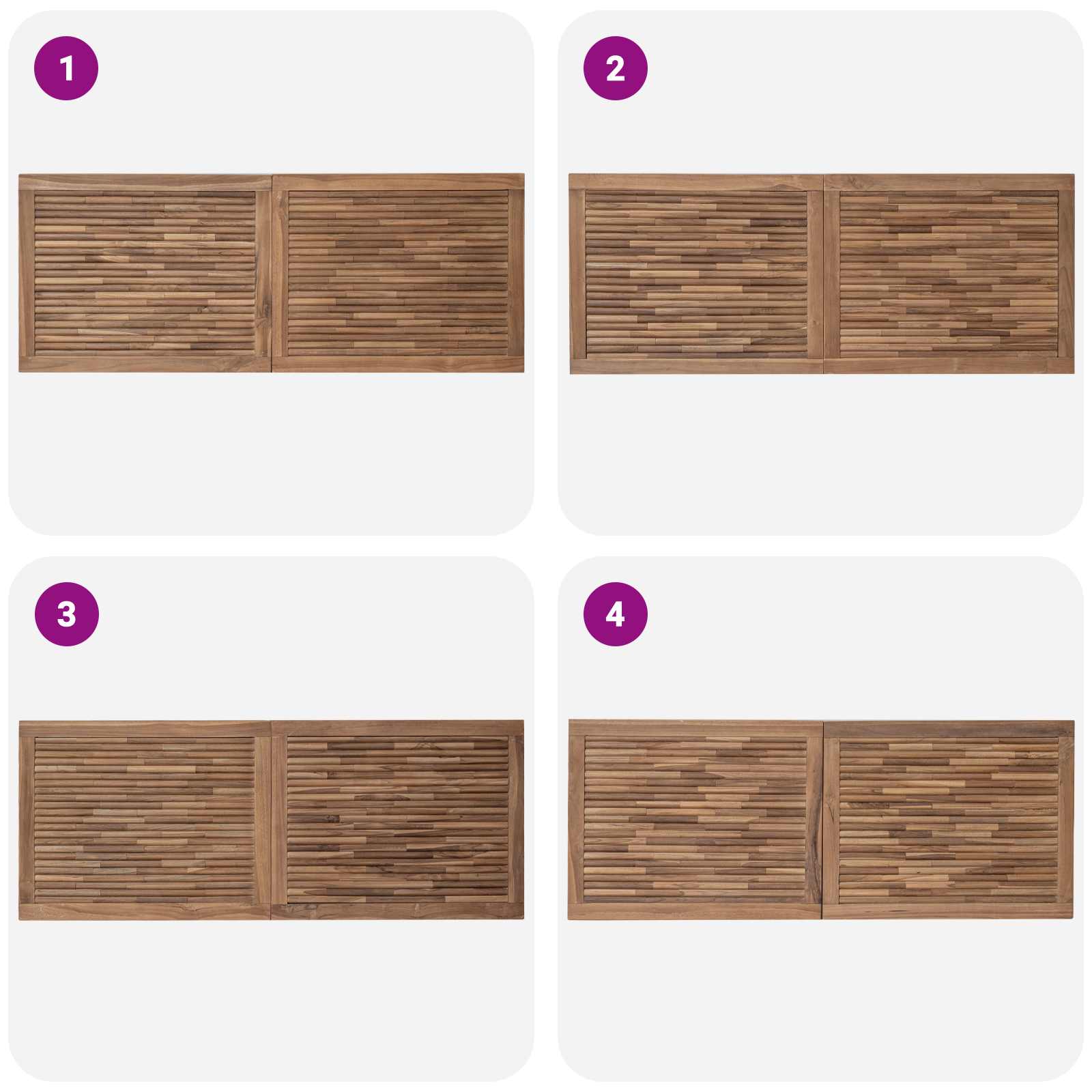 Tête de lit Montage mural Naturel 140 cm Bois de teck massif - XIOS