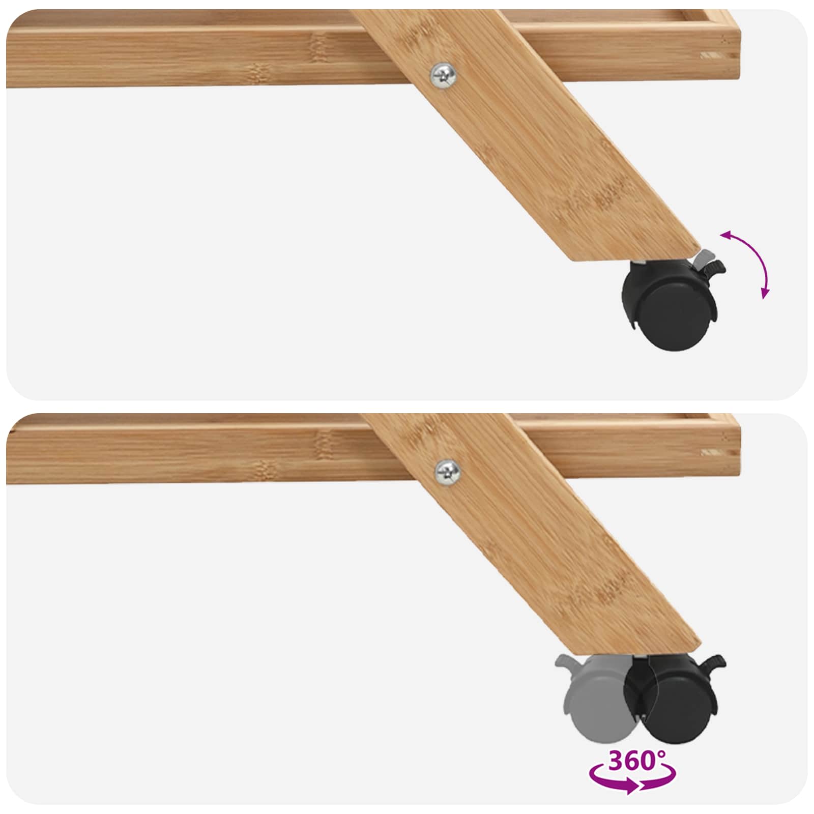 Chariot de Cuisine avec Roues Marron Clair 65 x 40,5 x 76,5 cm - XIOS