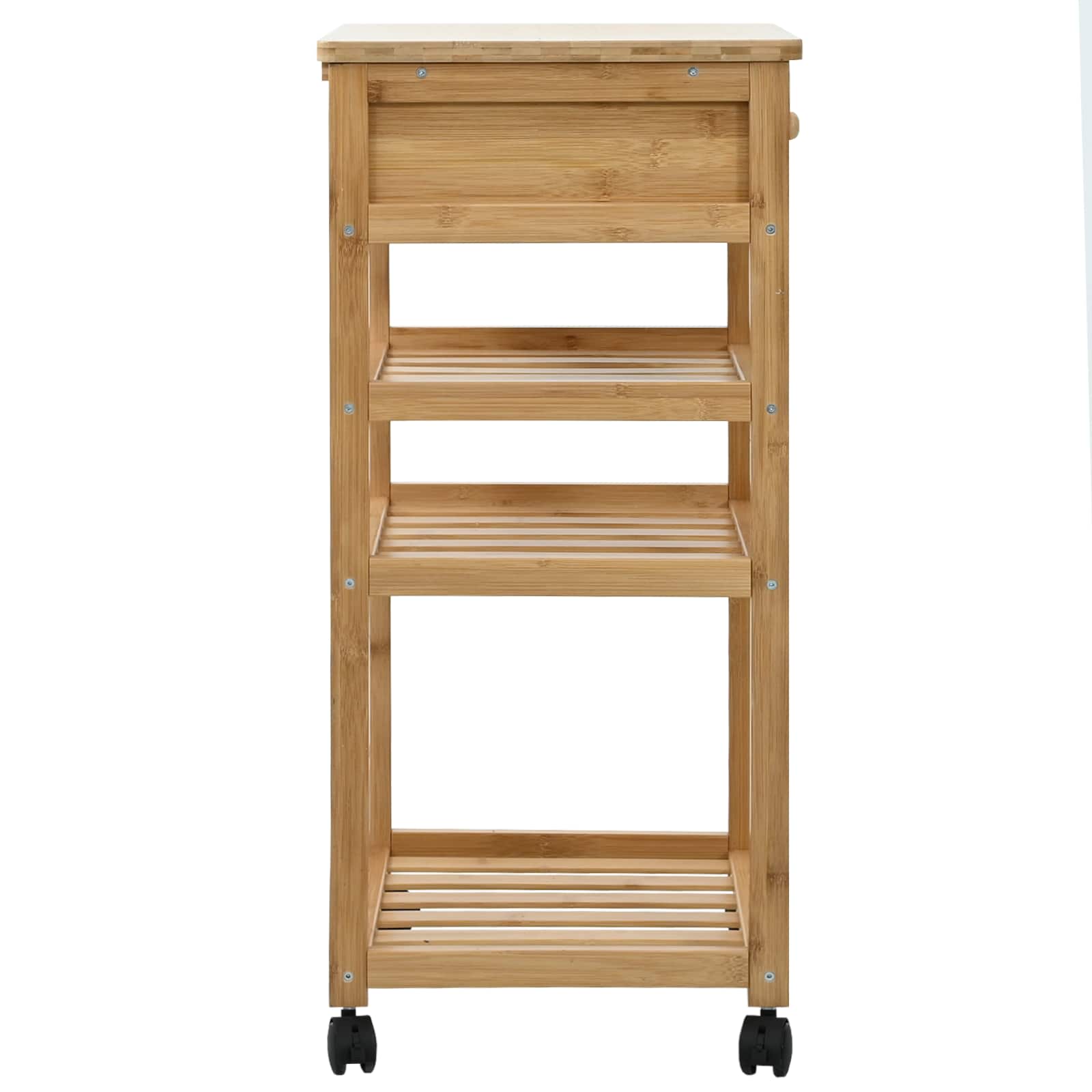 Chariot de Cuisine avec Roues Naturel 37 x 36 x 80 cm Bambou - XIOS