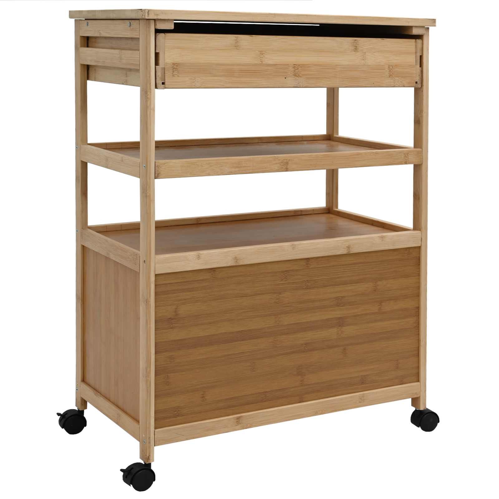 Chariot de Cuisine avec Roues Naturel 59,5 x 36 x 82 cm Bambou - XIOS