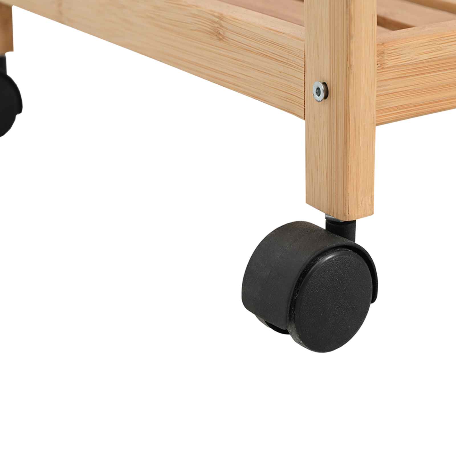 Chariot de Cuisine avec Roues Naturel 46 x 38 x 76 cm Bambou - XIOS