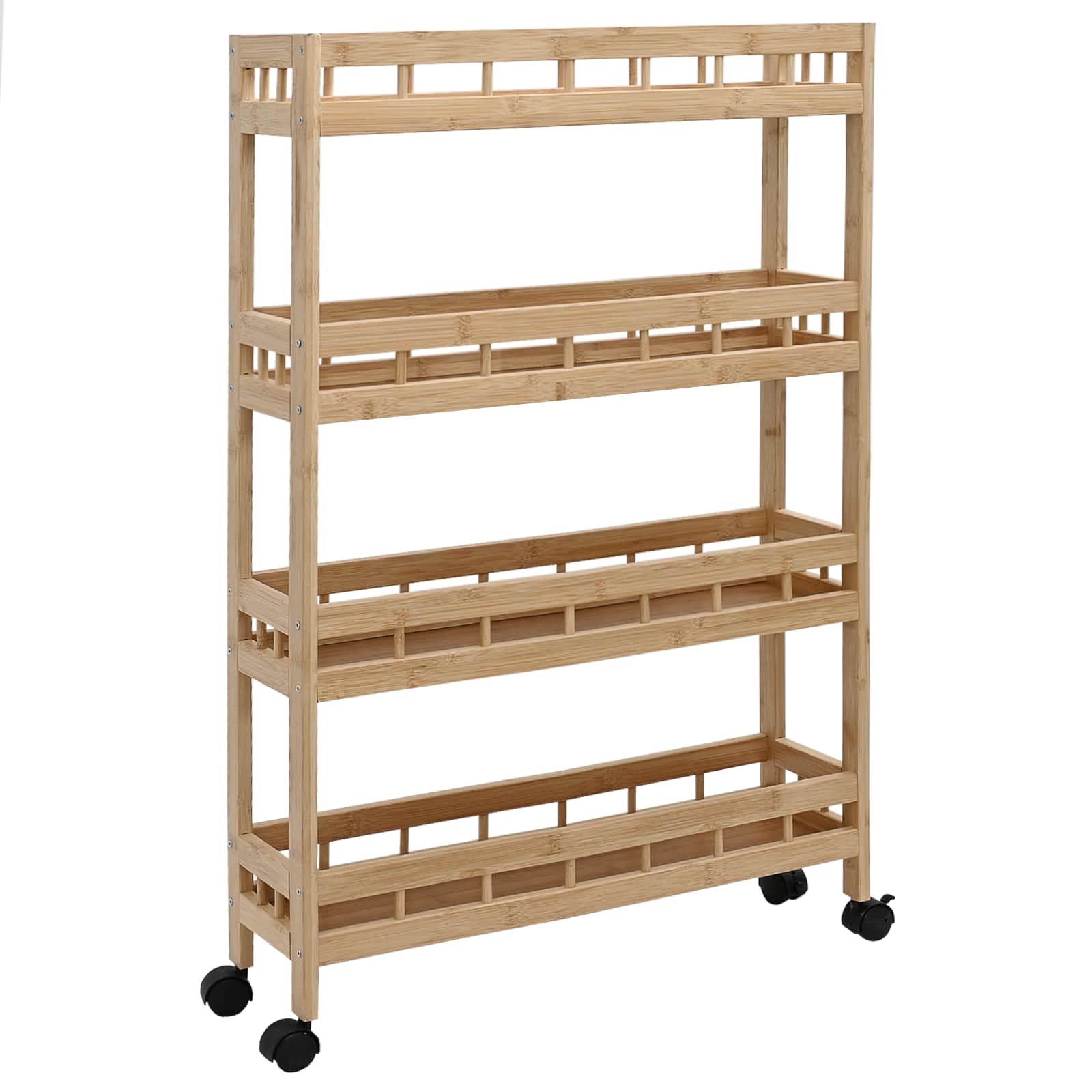Chariot de Cuisine avec Roues Naturel 60 x 18 x 97 cm Bambou - XIOS