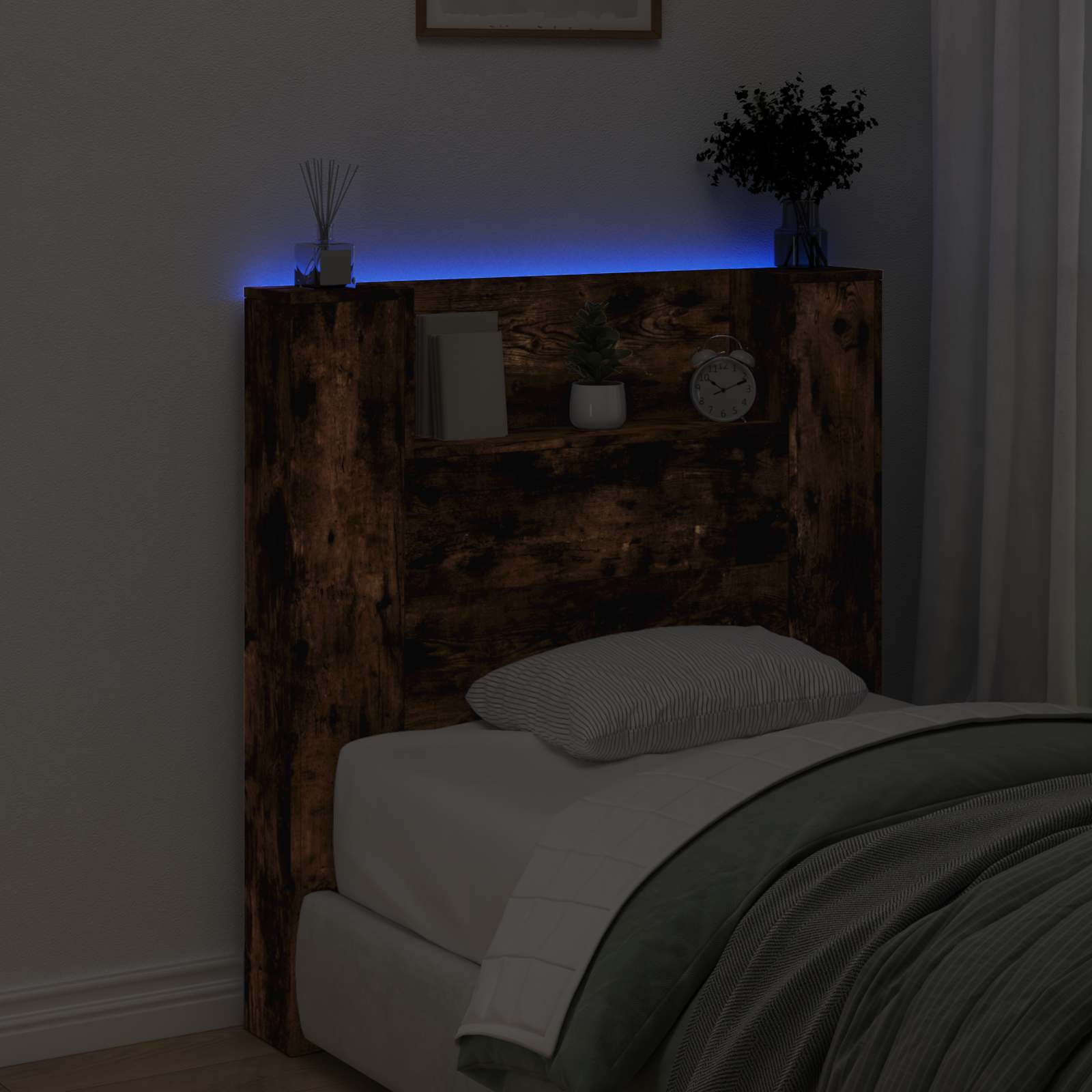 Tête de lit Chêne fumé 100 x 16,5 x 103,5 cm Bois d'ingénierie - XIOS
