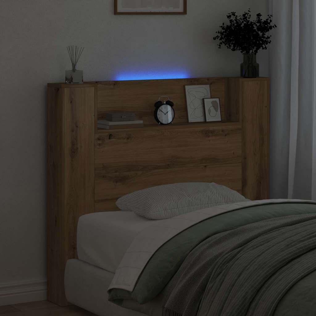 Tête de lit avec étagère Chêne artisanal 120 x 15 x 103,5 cm - XIOS