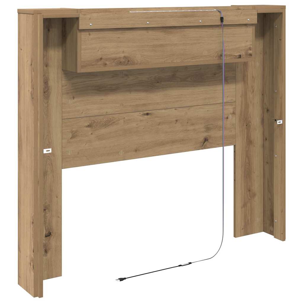 Tête de lit avec étagère Chêne artisanal 120 x 15 x 103,5 cm - XIOS