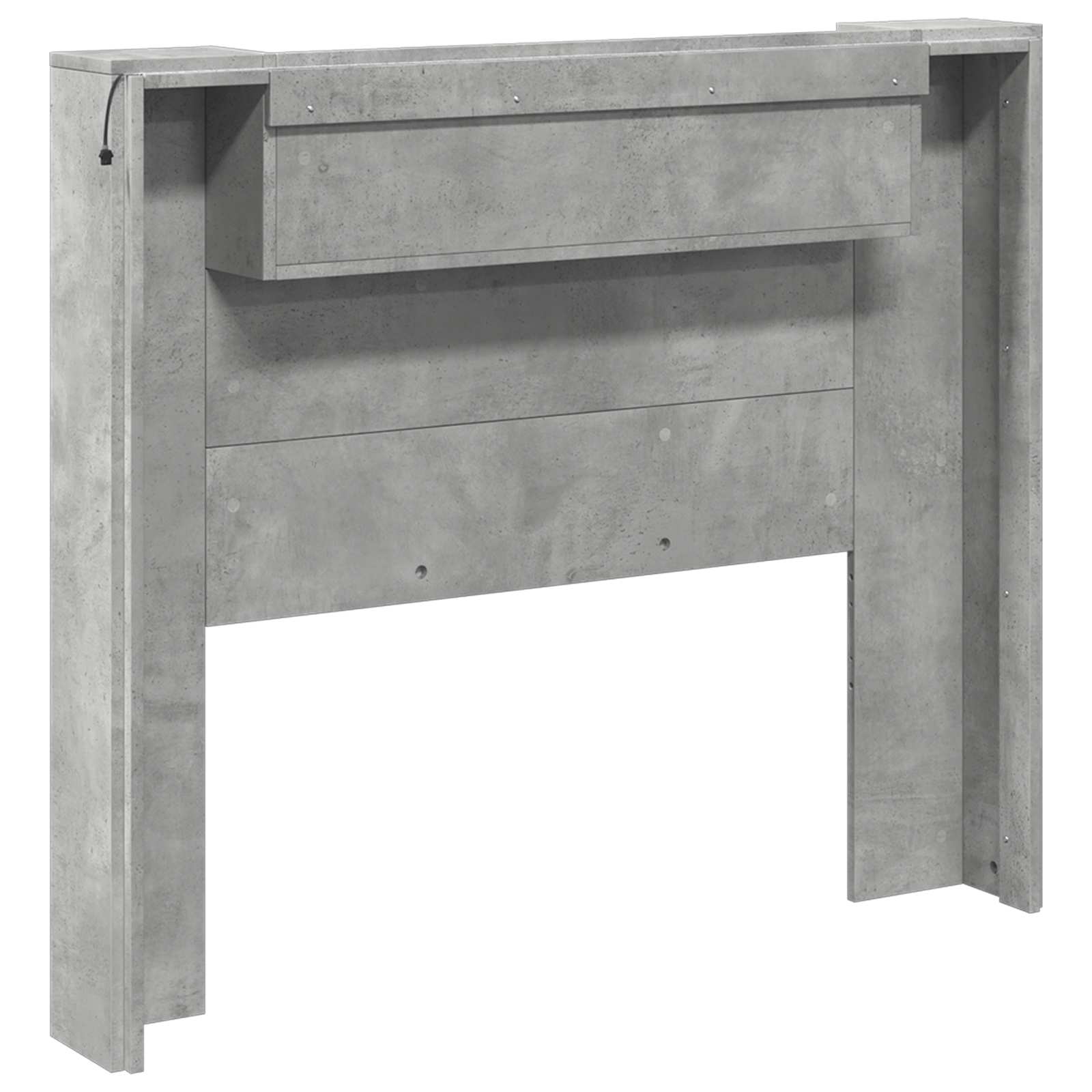 Tête de lit de rangement avec LED Gris béton Bois d'ingénierie - XIOS