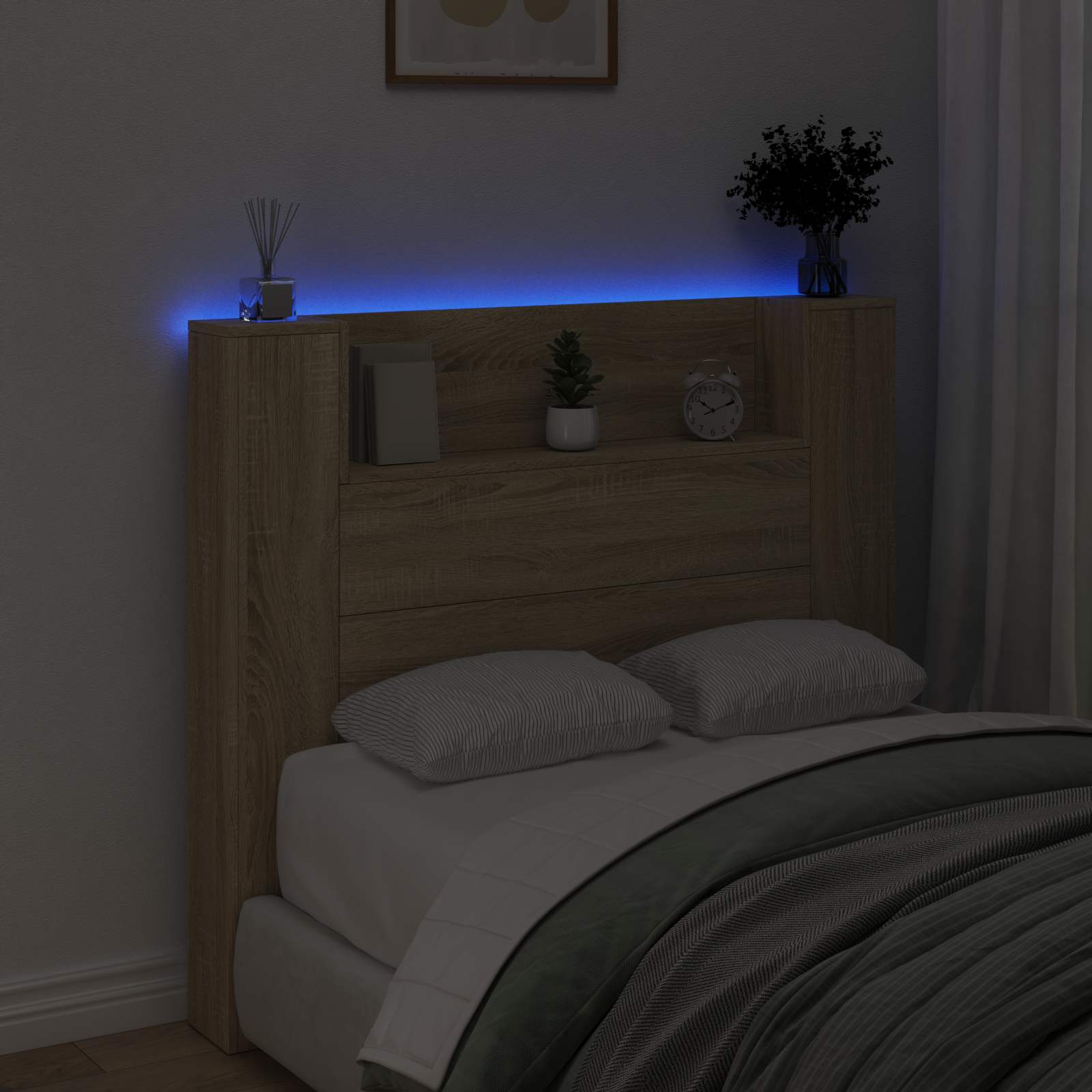 Tête de lit avec étagère Chêne Sonoma 120 x 16,5 x 103,5 cm - XIOS