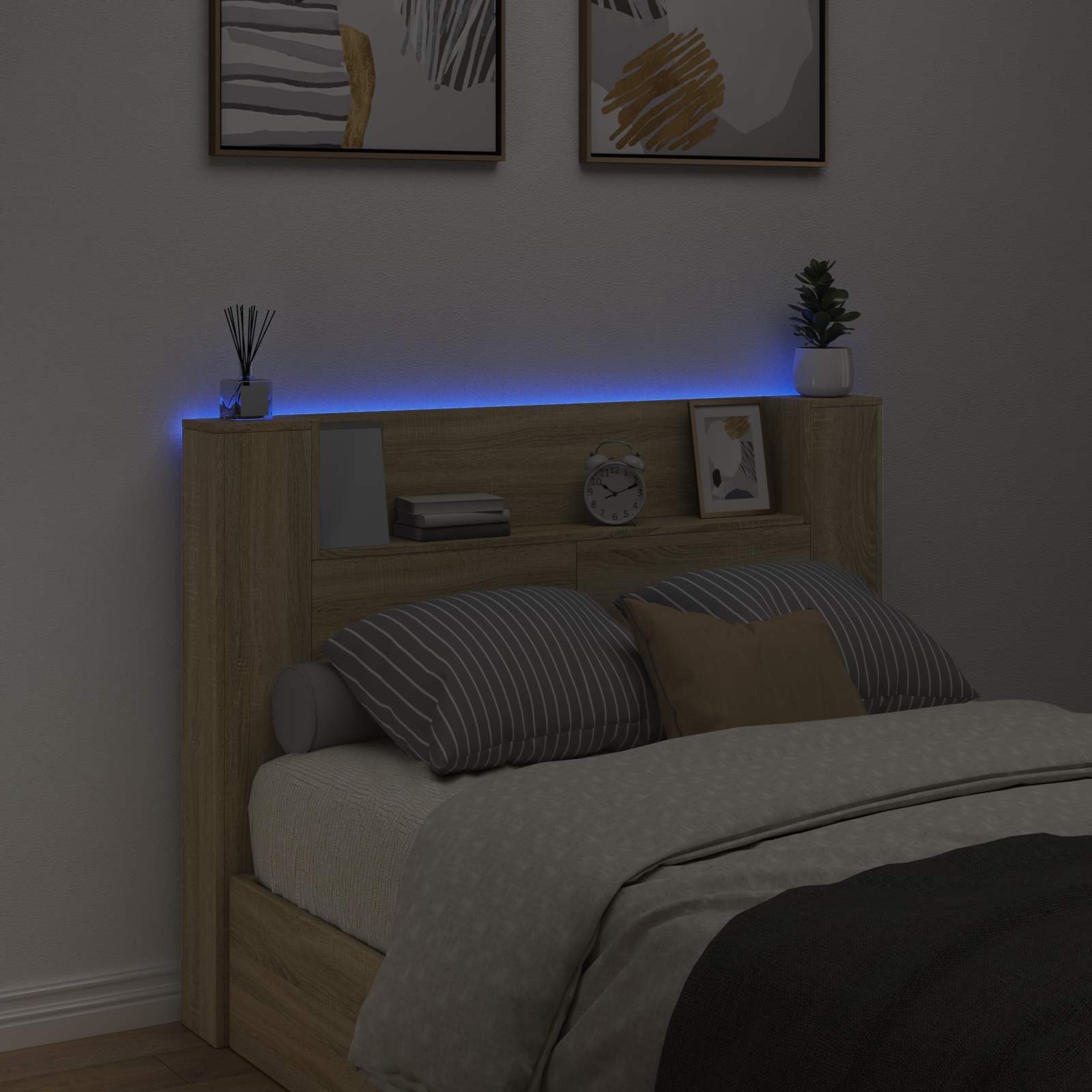 Tête de lit avec étagère Chêne Sonoma 140 x 16,5 x 103,5 cm - XIOS
