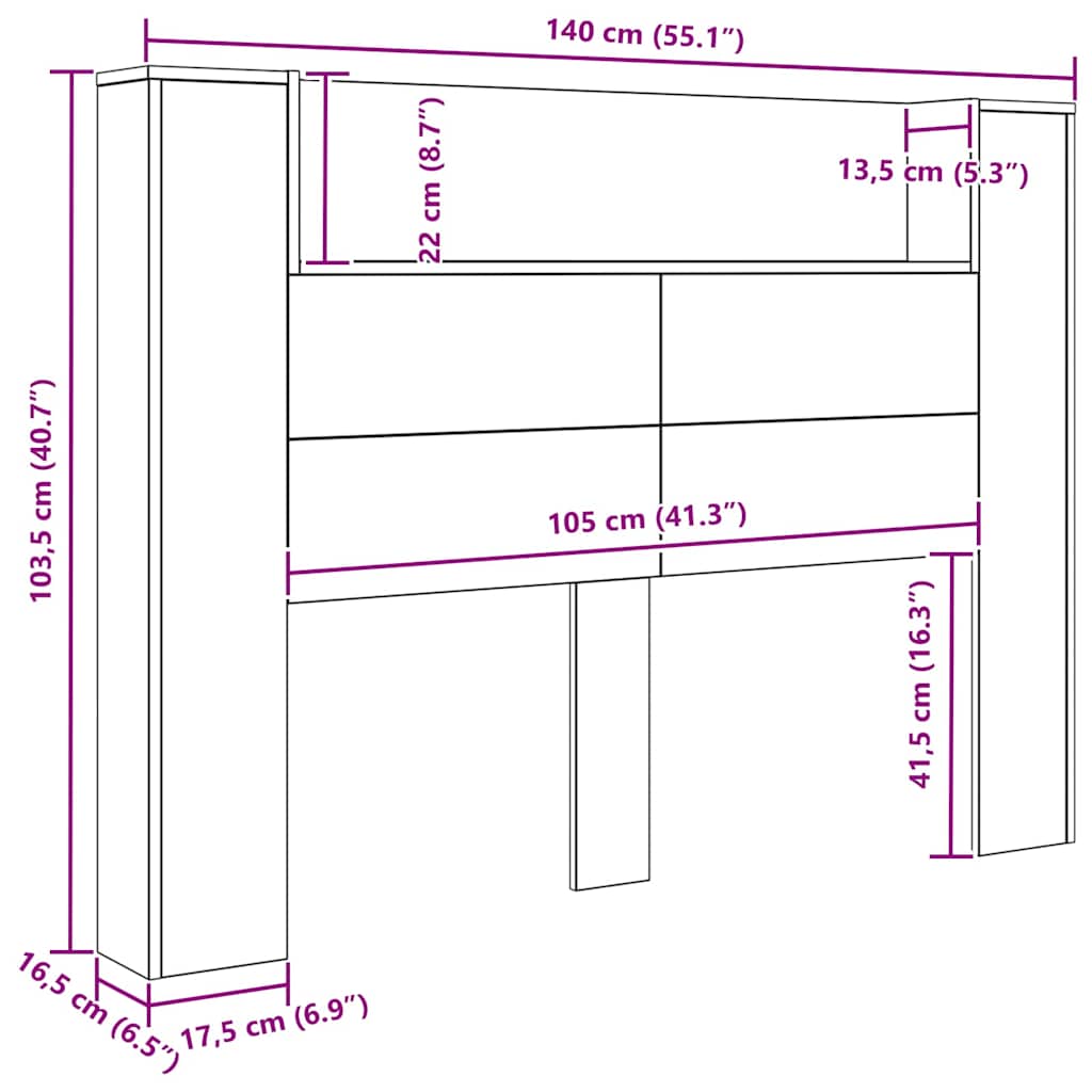 Tête de lit Bois ancien 140 x 17 x 104,5 cm Bois d'ingénierie - XIOS