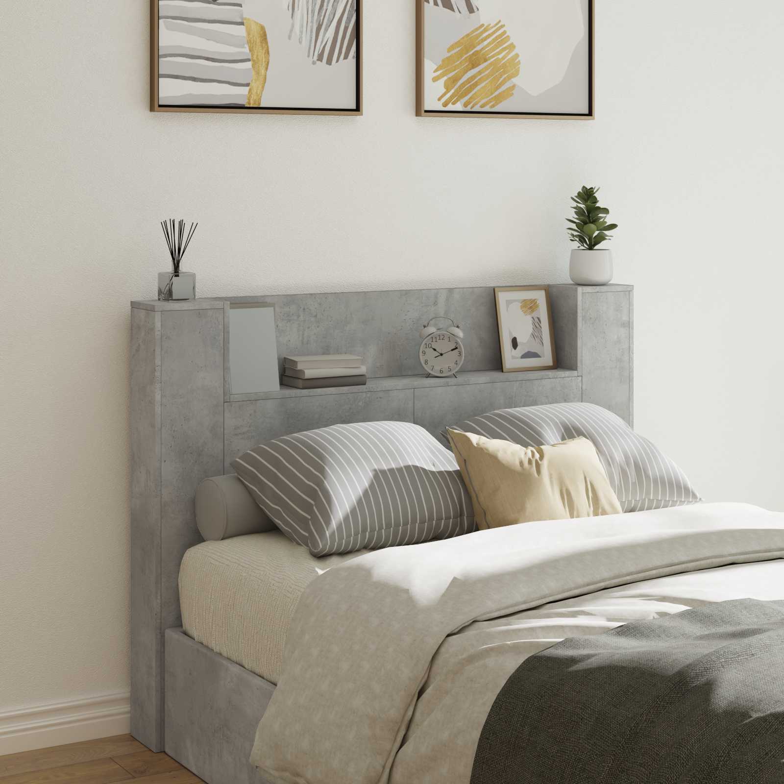 Tête de lit Gris béton 140 x 16,5 x 103,5 cm Bois d'ingénierie - XIOS