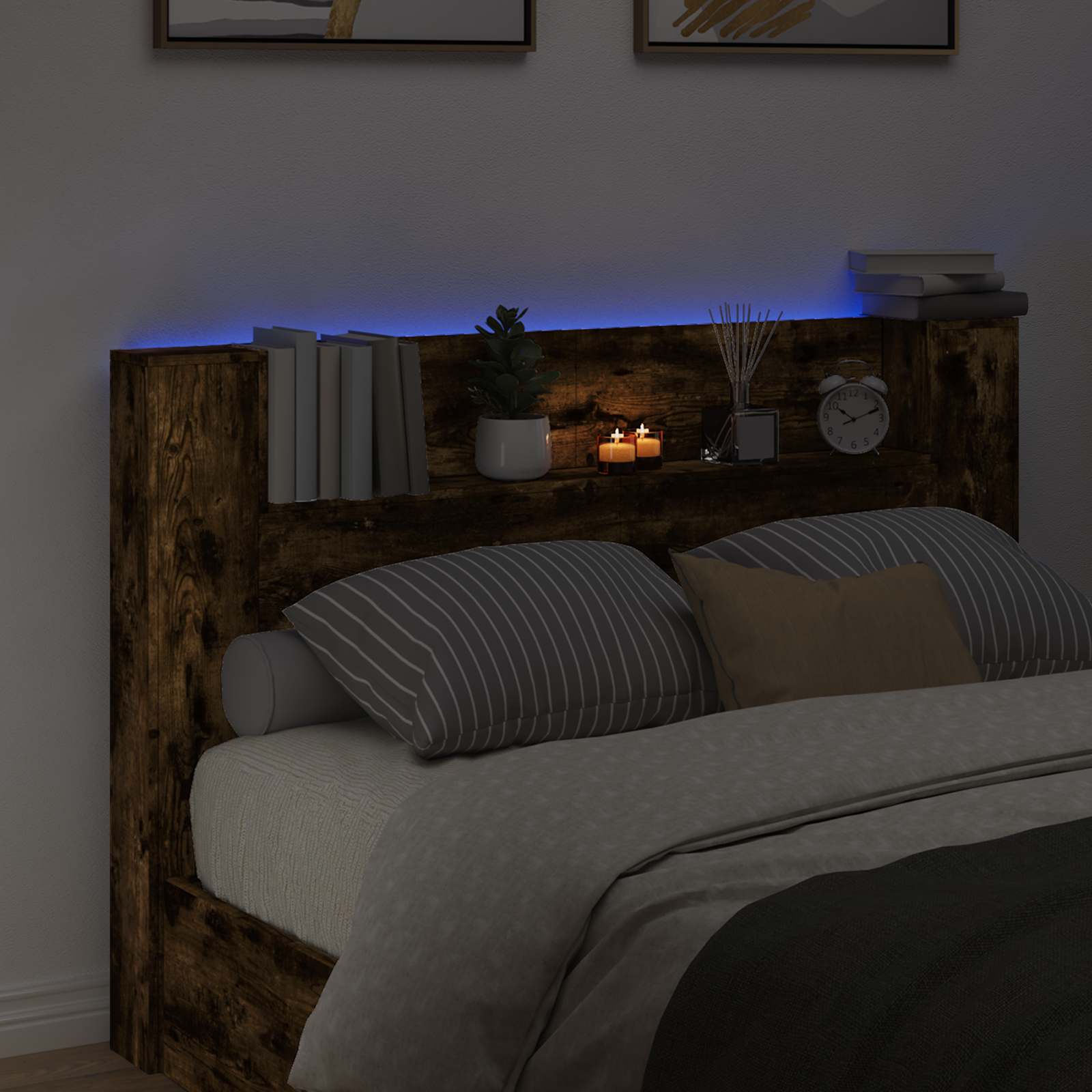 Tête de lit Chêne fumé 160 x 16,5 x 103,5 cm Bois d'ingénierie - XIOS
