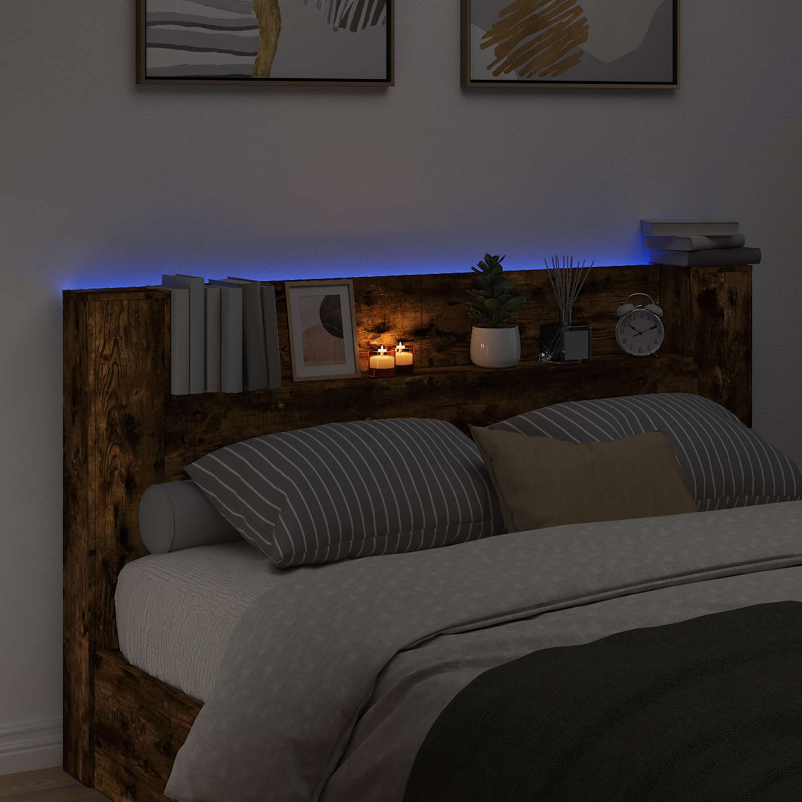 Tête de lit Chêne fumé 180 x 16,5 x 103,5 cm Bois d'ingénierie - XIOS