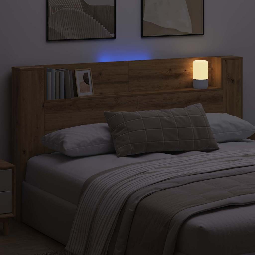 Tête de lit avec étagère Chêne artisanal 180 x 17 x 104,5 cm - XIOS