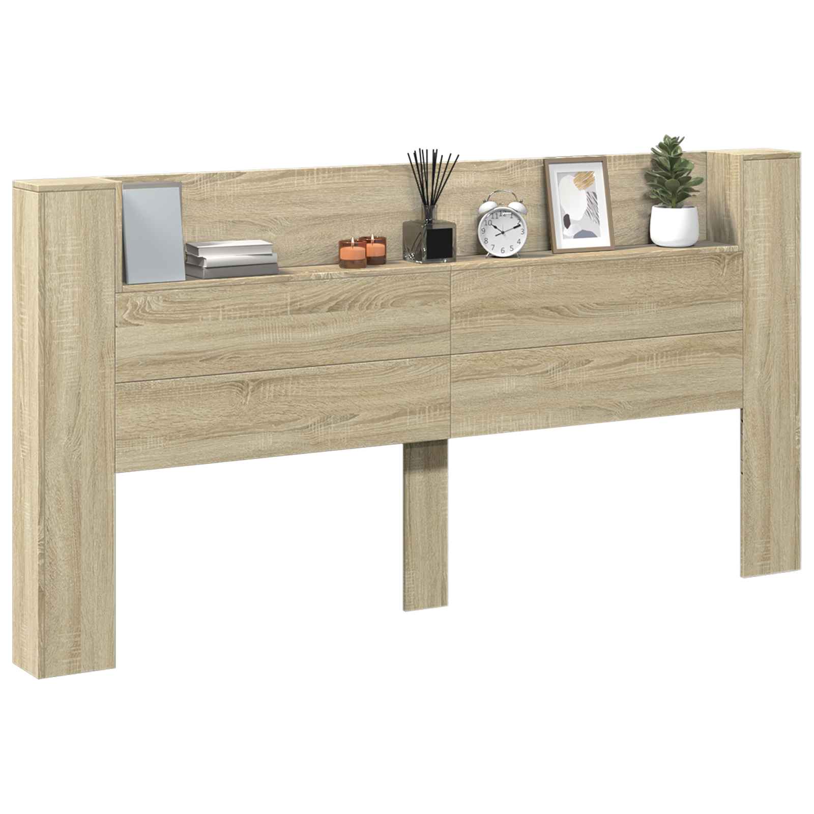 Tête de lit avec étagère Chêne Sonoma 200 x 16,5 x 103,5 cm - XIOS