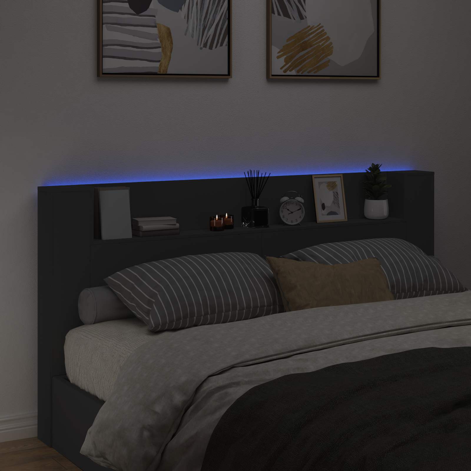 Tête de lit Noir 200 x 16,5 x 103,5 cm Bois d'ingénierie - XIOS