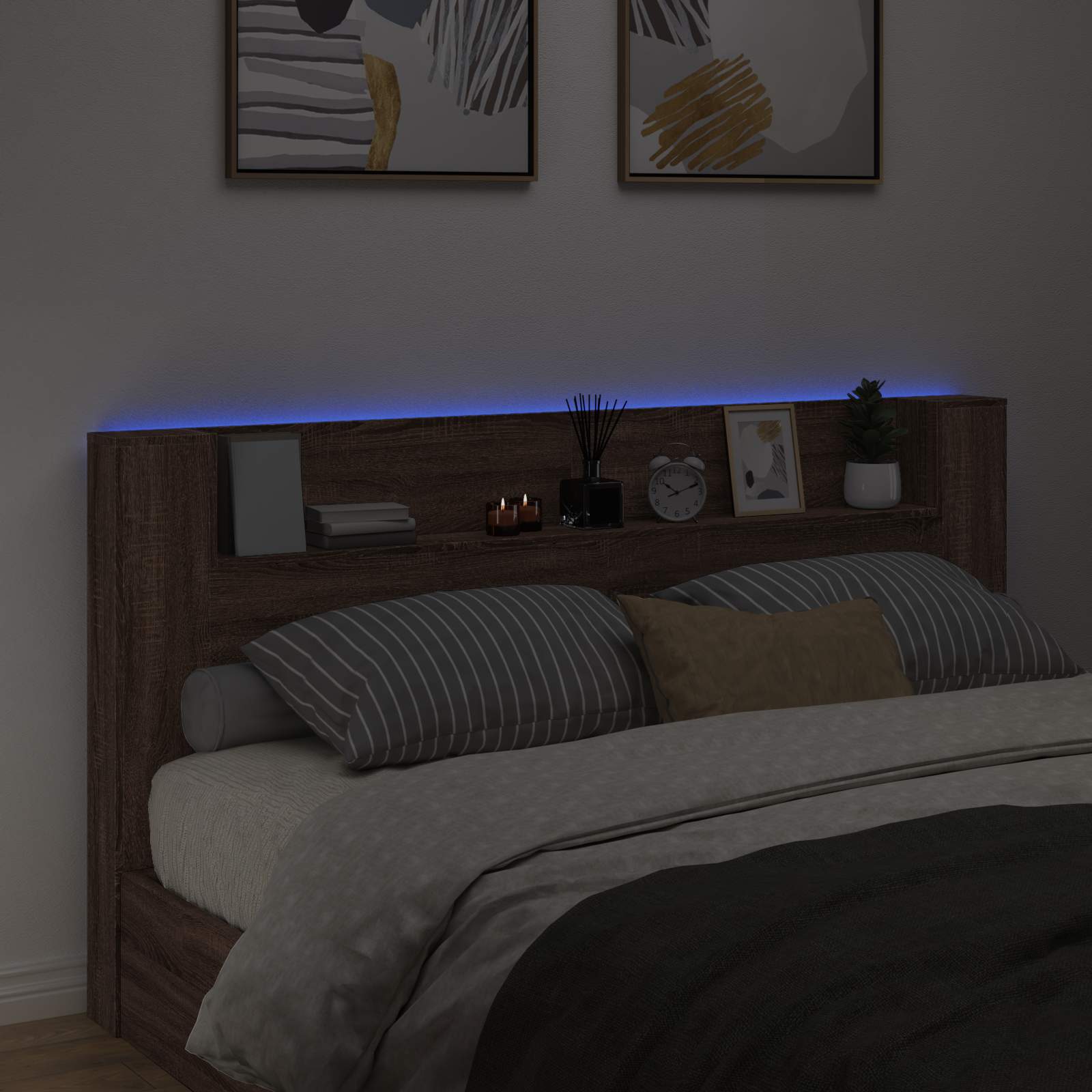 Tête de lit Chêne brun 200 x 16,5 x 103,5 cm Bois d'ingénierie - XIOS
