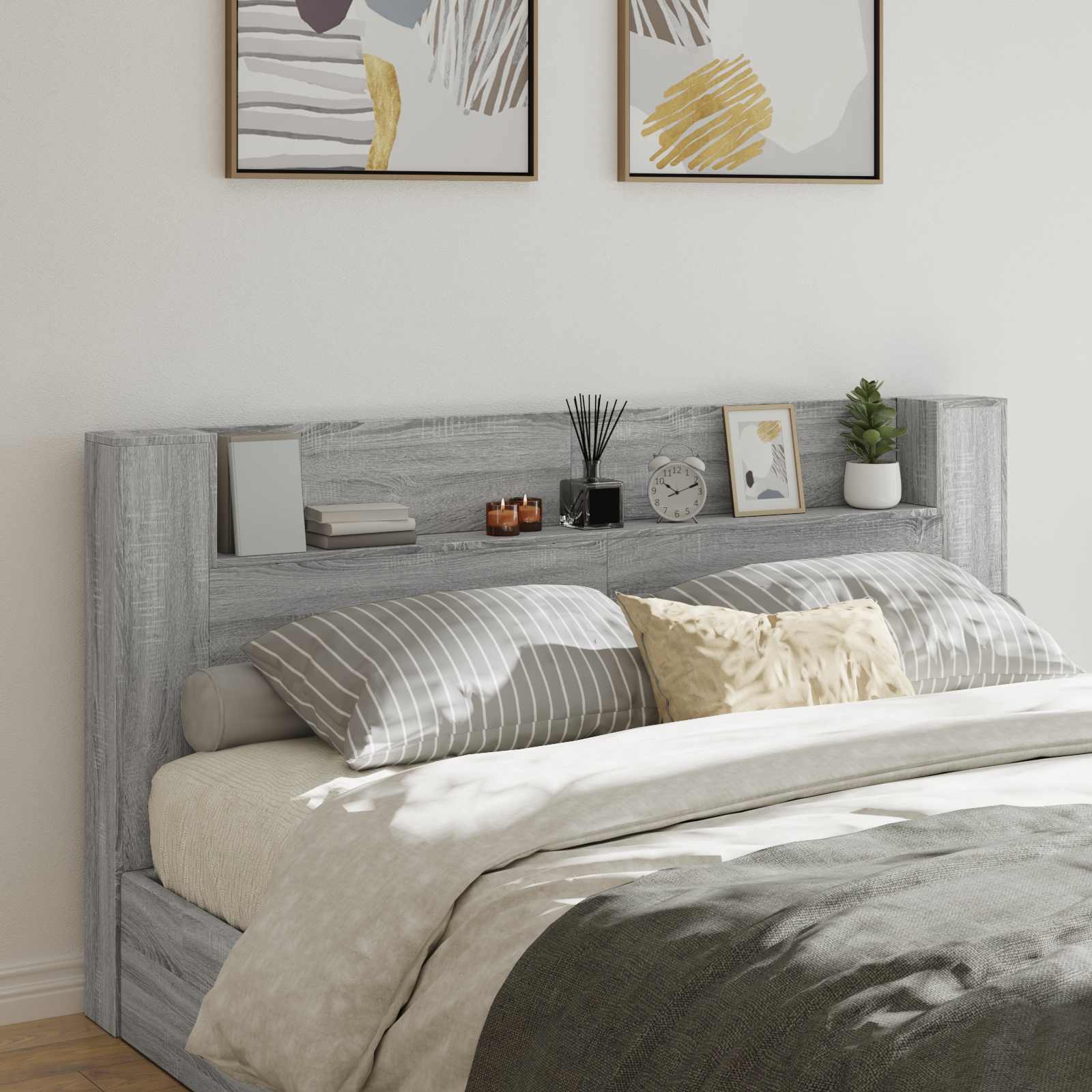 Tête de lit Gris Sonoma 200 x 16,5 x 103,5 cm Bois d'ingénierie - XIOS