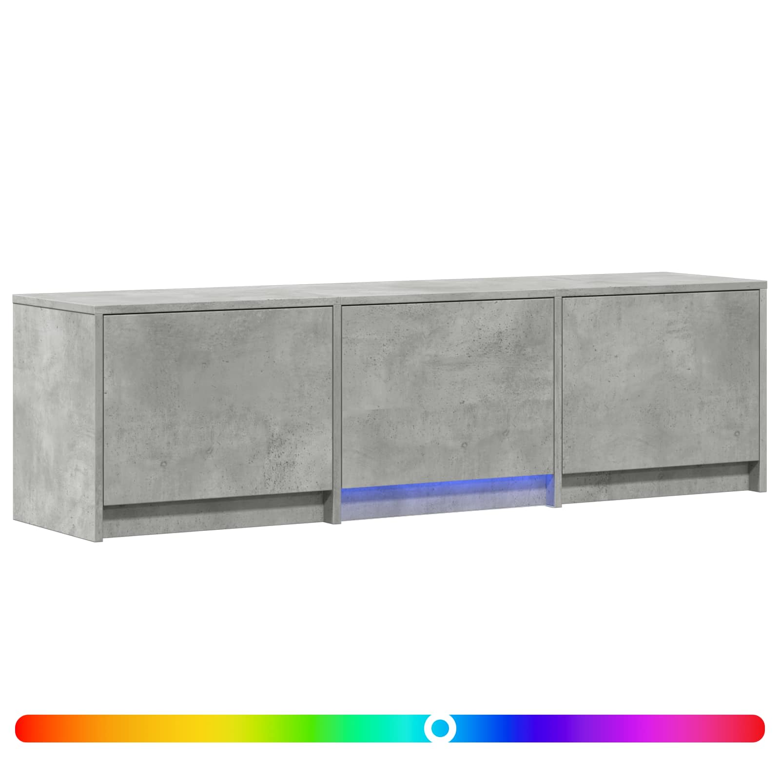 Meuble TV avec LED avec LED Gris Béton 140 x 34 x 40 cm - XIOS