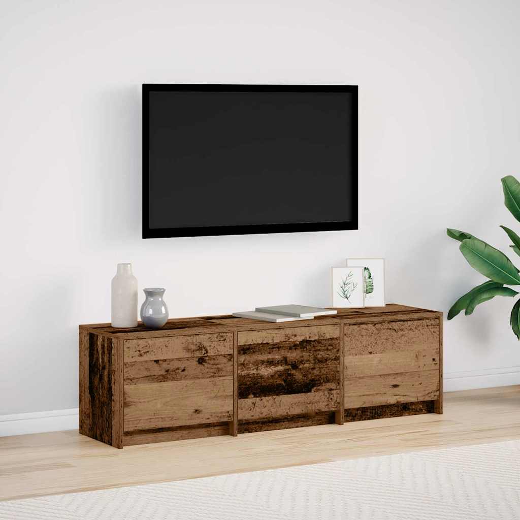 Armoire TV avec LEDs avec tiroir Bois Ancien 140 x 34 x 40 cm - XIOS