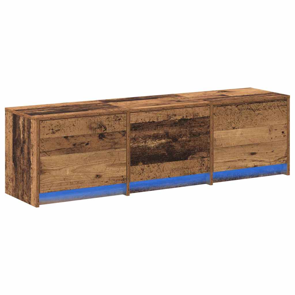 Armoire TV avec LEDs avec tiroir Bois Ancien 140 x 34 x 40 cm - XIOS