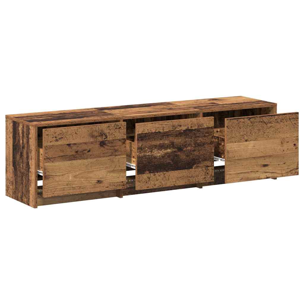 Armoire TV avec LEDs avec tiroir Bois Ancien 140 x 34 x 40 cm - XIOS