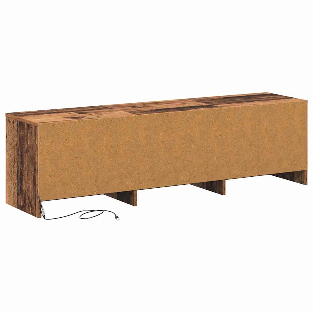Armoire TV avec LEDs avec tiroir Bois Ancien 140 x 34 x 40 cm - XIOS