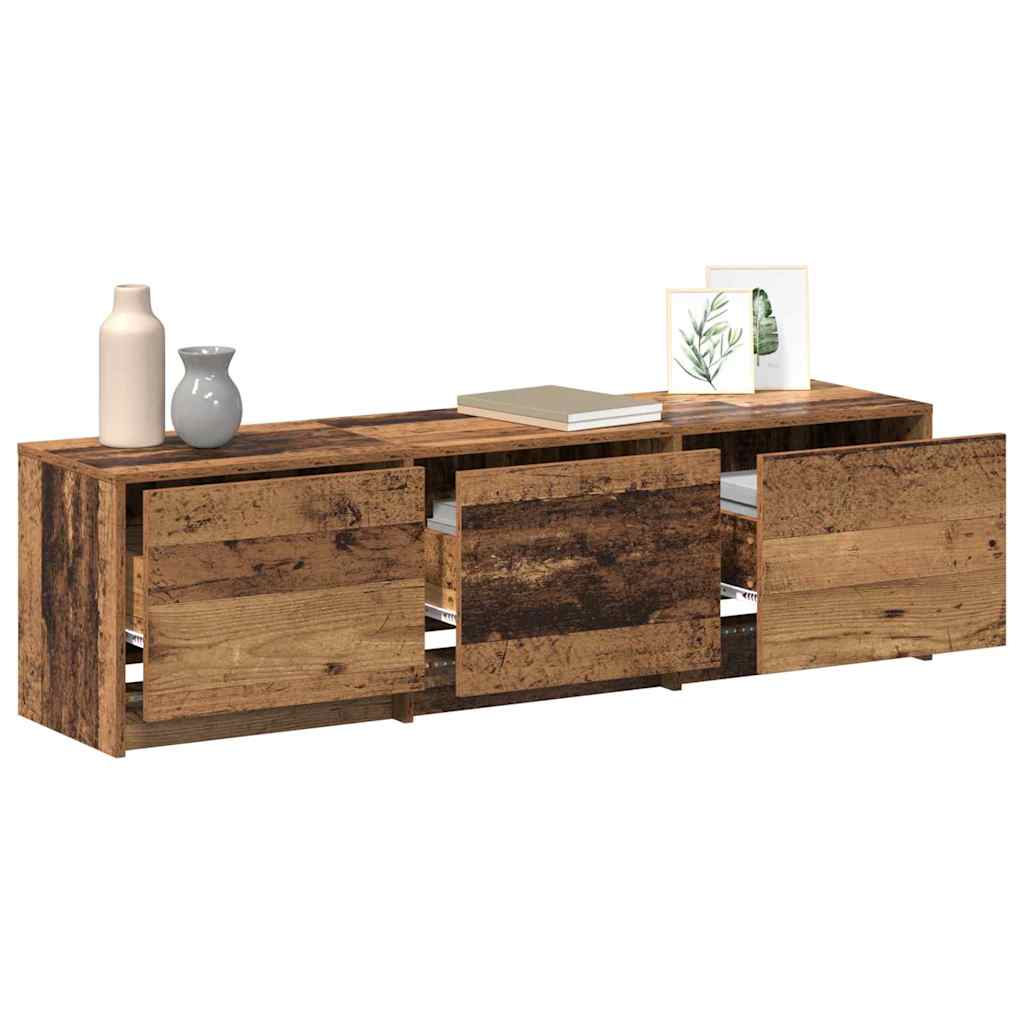 Armoire TV avec LEDs avec tiroir Bois Ancien 140 x 34 x 40 cm - XIOS