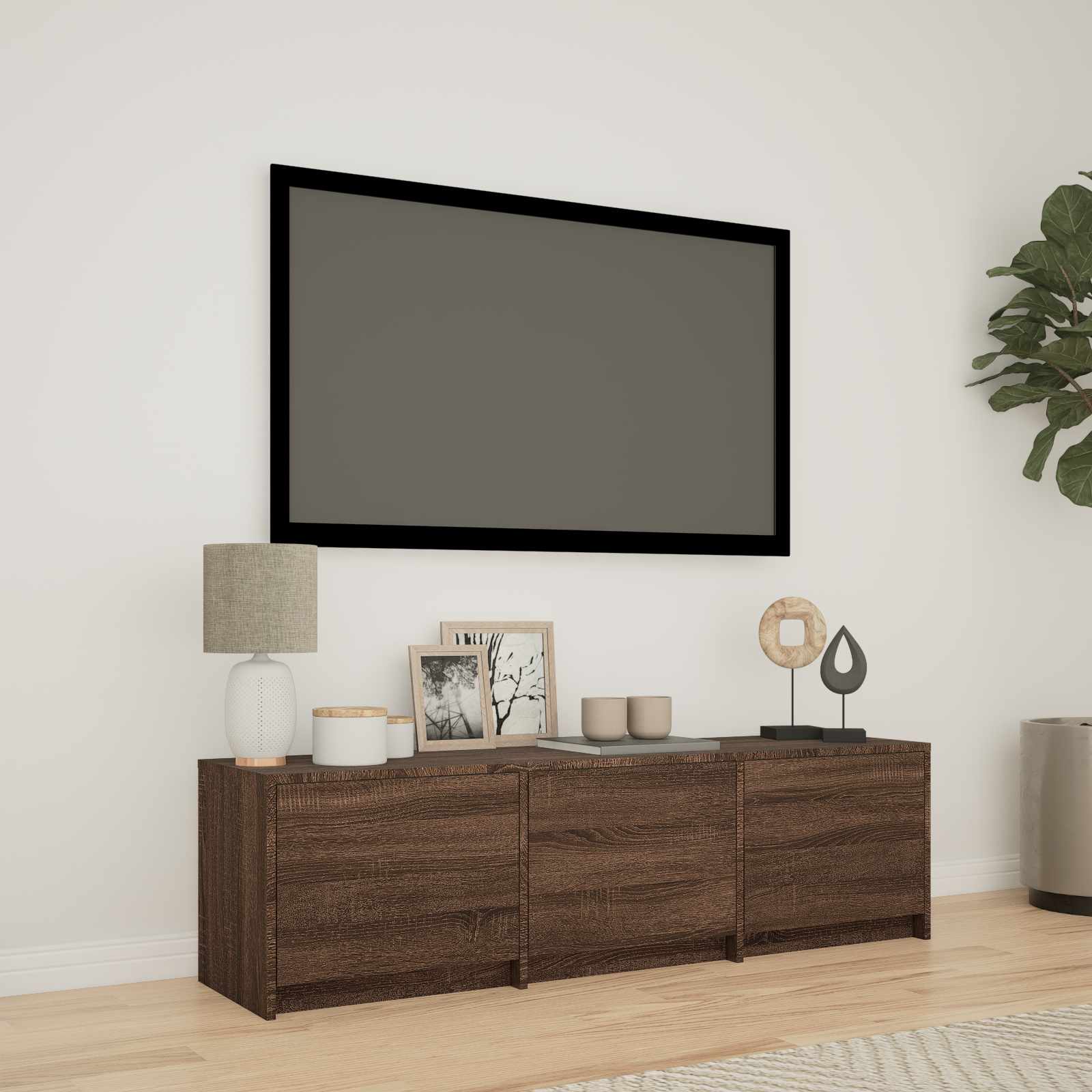 Meuble TV avec LED avec LED Chêne brun 140 x 34 x 40 cm - XIOS