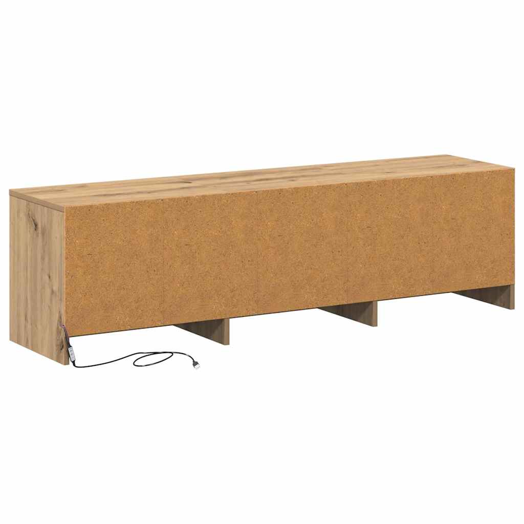 Armoire TV avec LEDs avec tiroir Chêne artisan 140 x 34 x 40 cm - XIOS