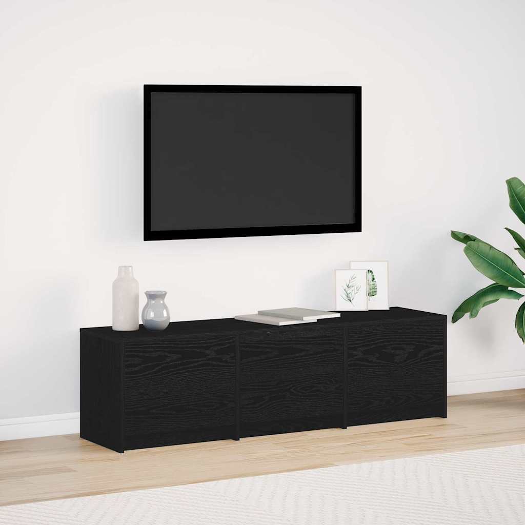 Armoire TV avec LEDs avec tiroir Chêne noir 140 x 34 x 40 cm - XIOS