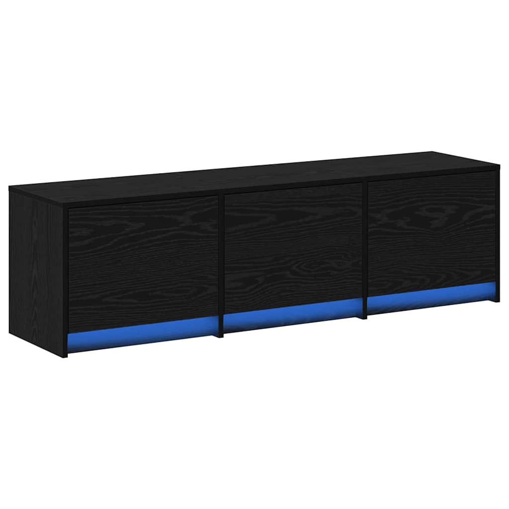 Armoire TV avec LEDs avec tiroir Chêne noir 140 x 34 x 40 cm - XIOS