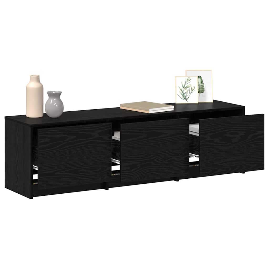 Armoire TV avec LEDs avec tiroir Chêne noir 140 x 34 x 40 cm - XIOS