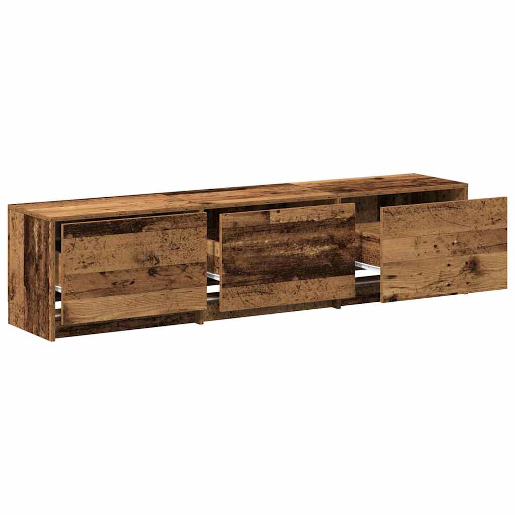 Armoire TV avec LEDs avec tiroir Bois Ancien 162 x 34 x 40 cm - XIOS