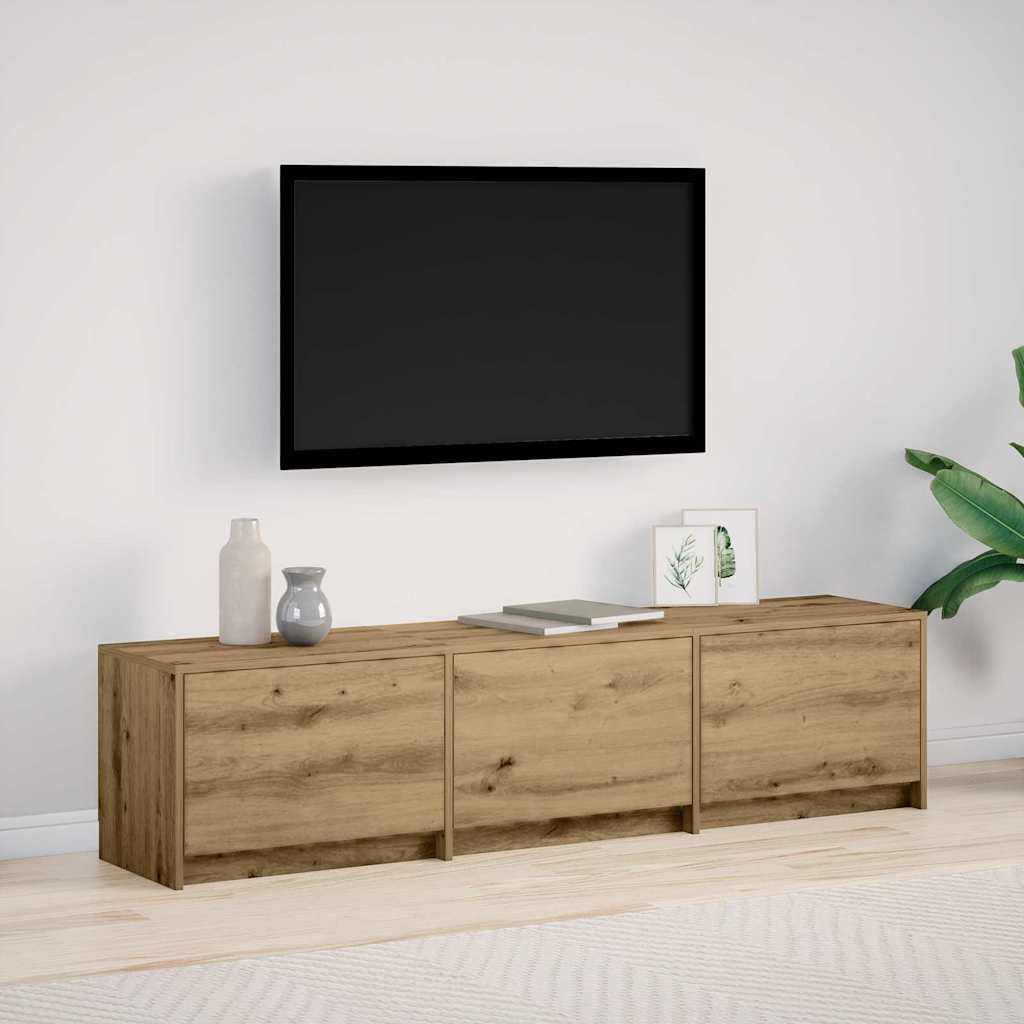 Armoire TV avec LEDs avec tiroir Chêne artisan 162 x 34 x 40 cm - XIOS