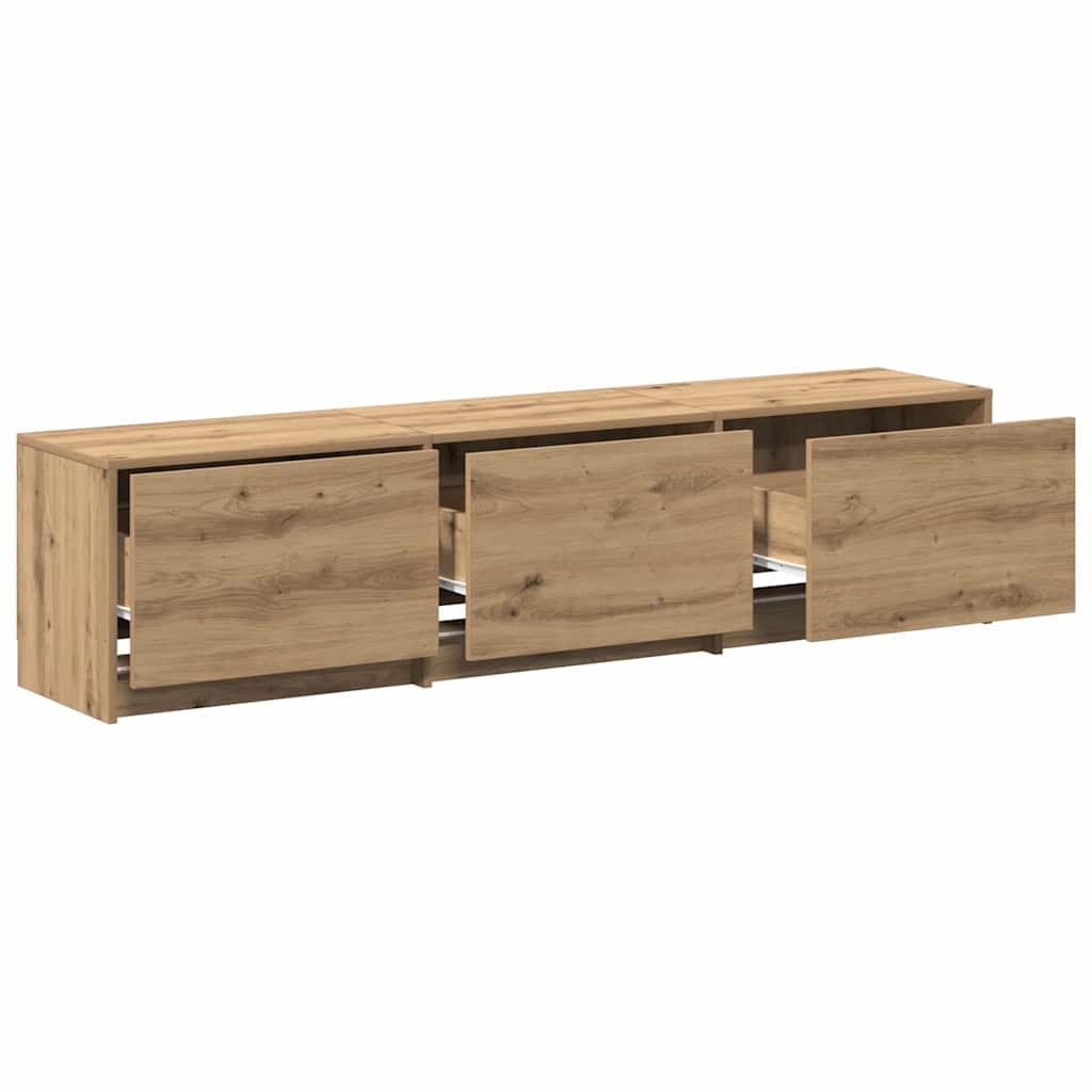 Armoire TV avec LEDs avec tiroir Chêne artisan 162 x 34 x 40 cm - XIOS