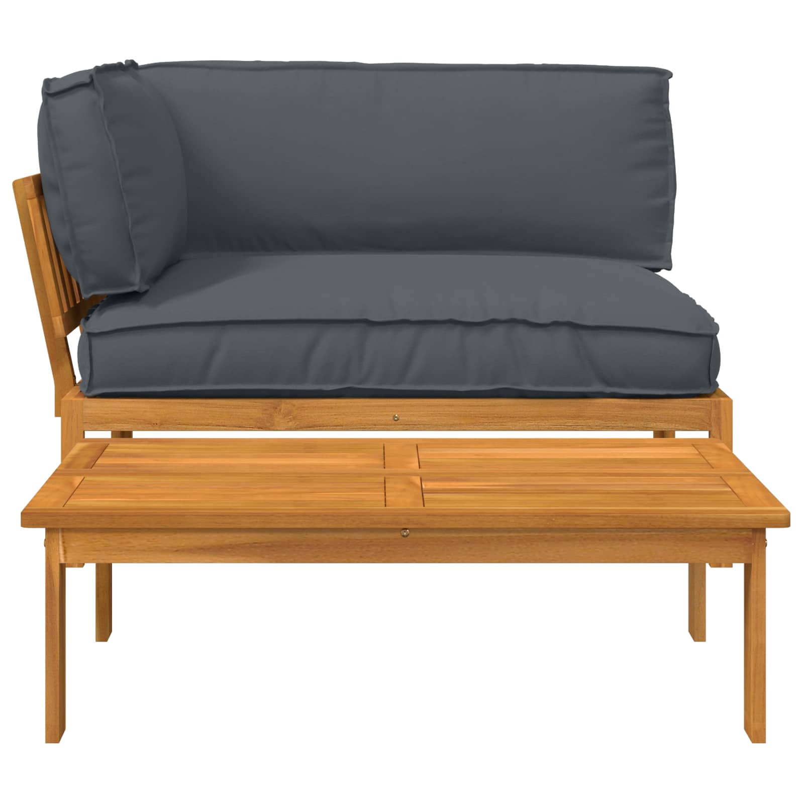 Ensemble de Canapés 2 pc Anthracite Bois d'Acacia Massif