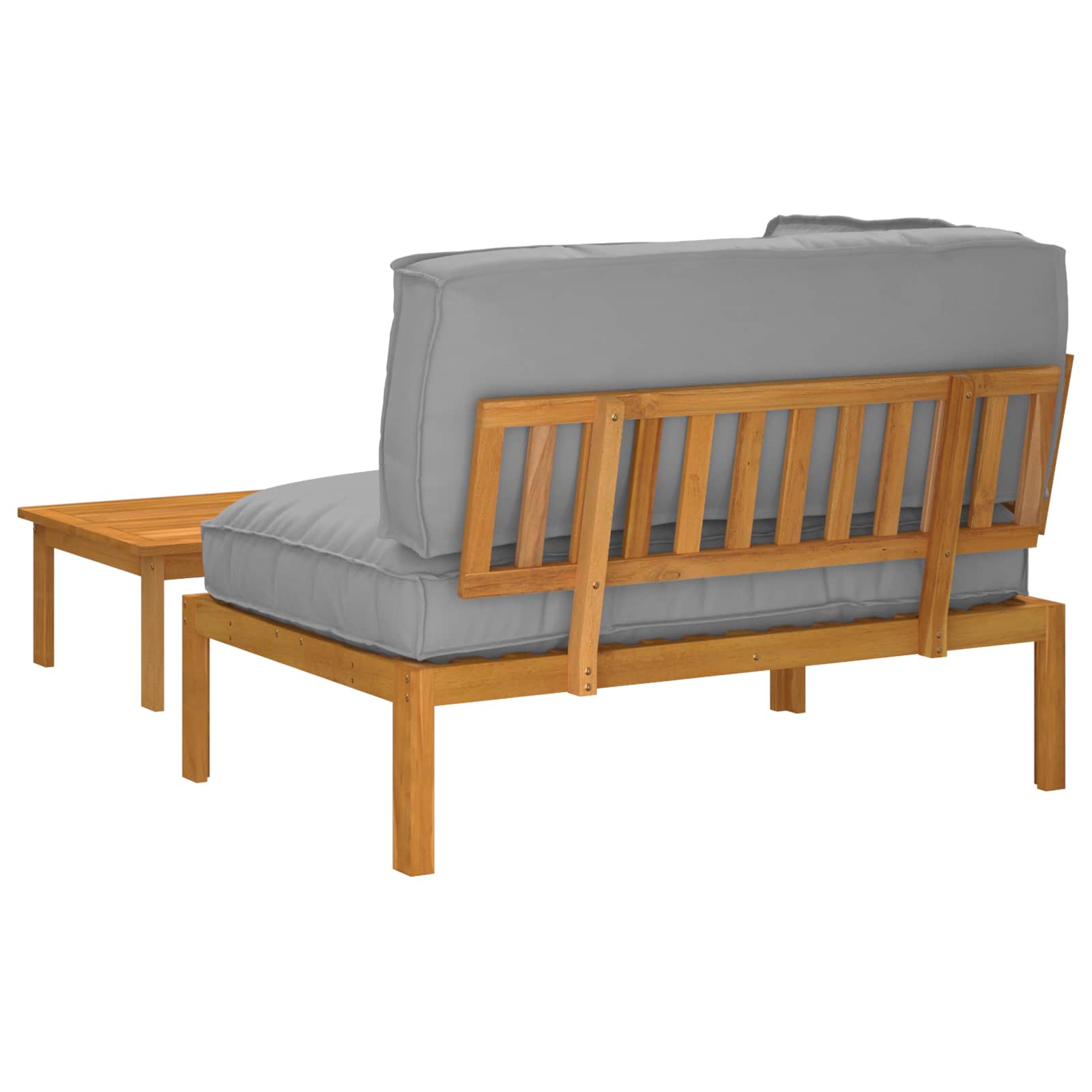 Ensemble de Canapés Uni 2 pcs Gris Bois d'Acacia Massif
