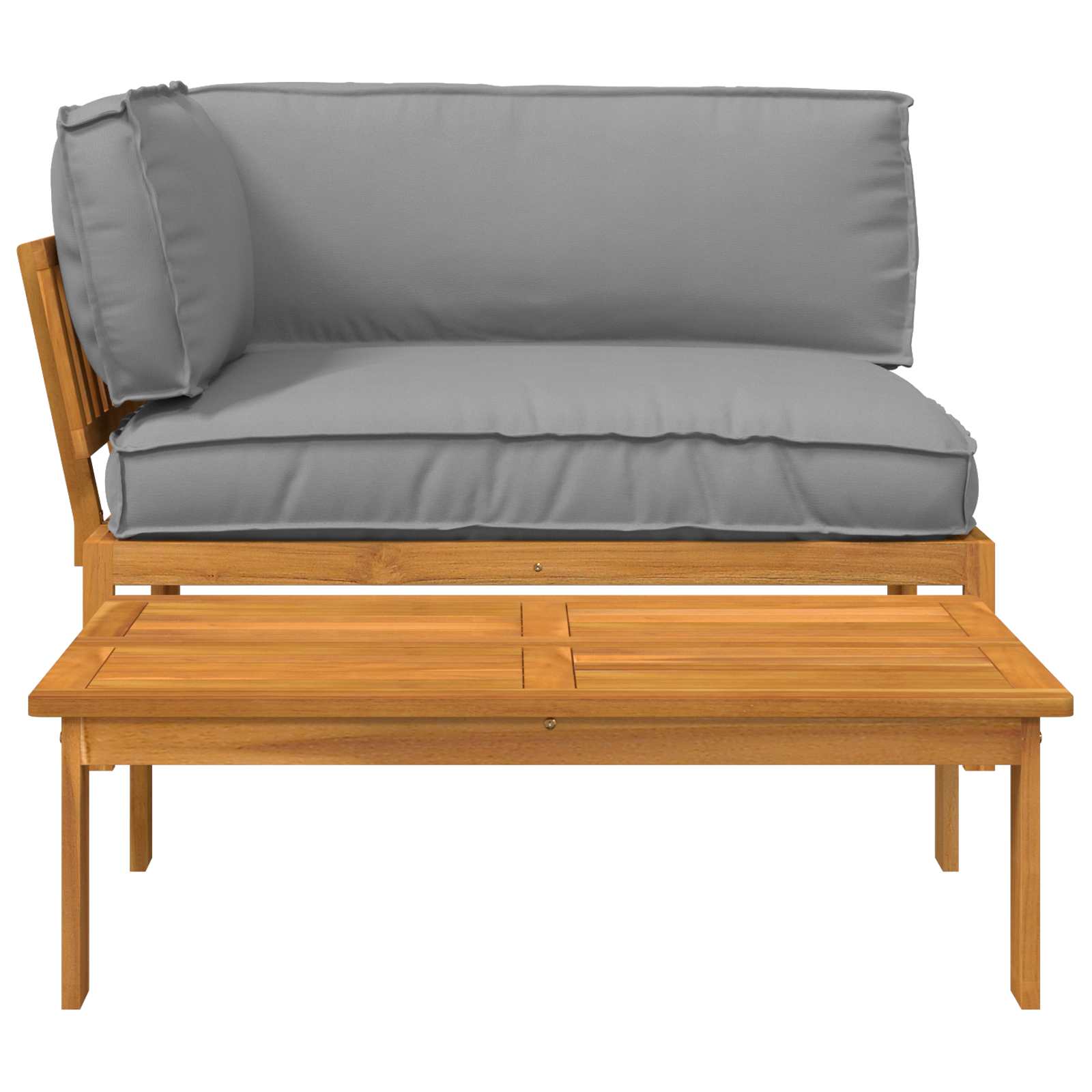 Ensemble de Canapés Uni 2 pcs Gris Bois d'Acacia Massif