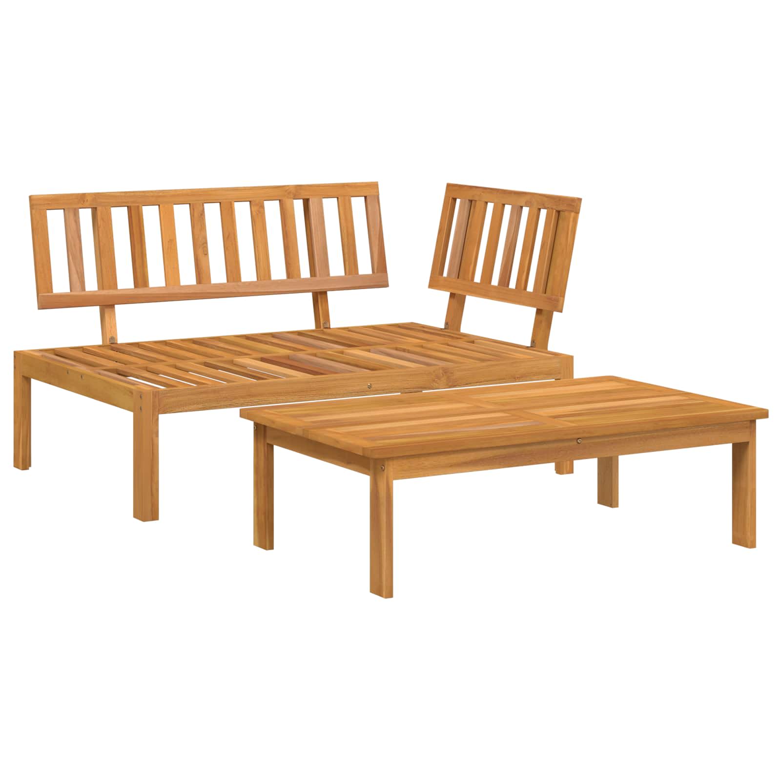 Ensemble de Canapés Uni 2 pcs Taupe Bois d'Acacia Massif - XIOS