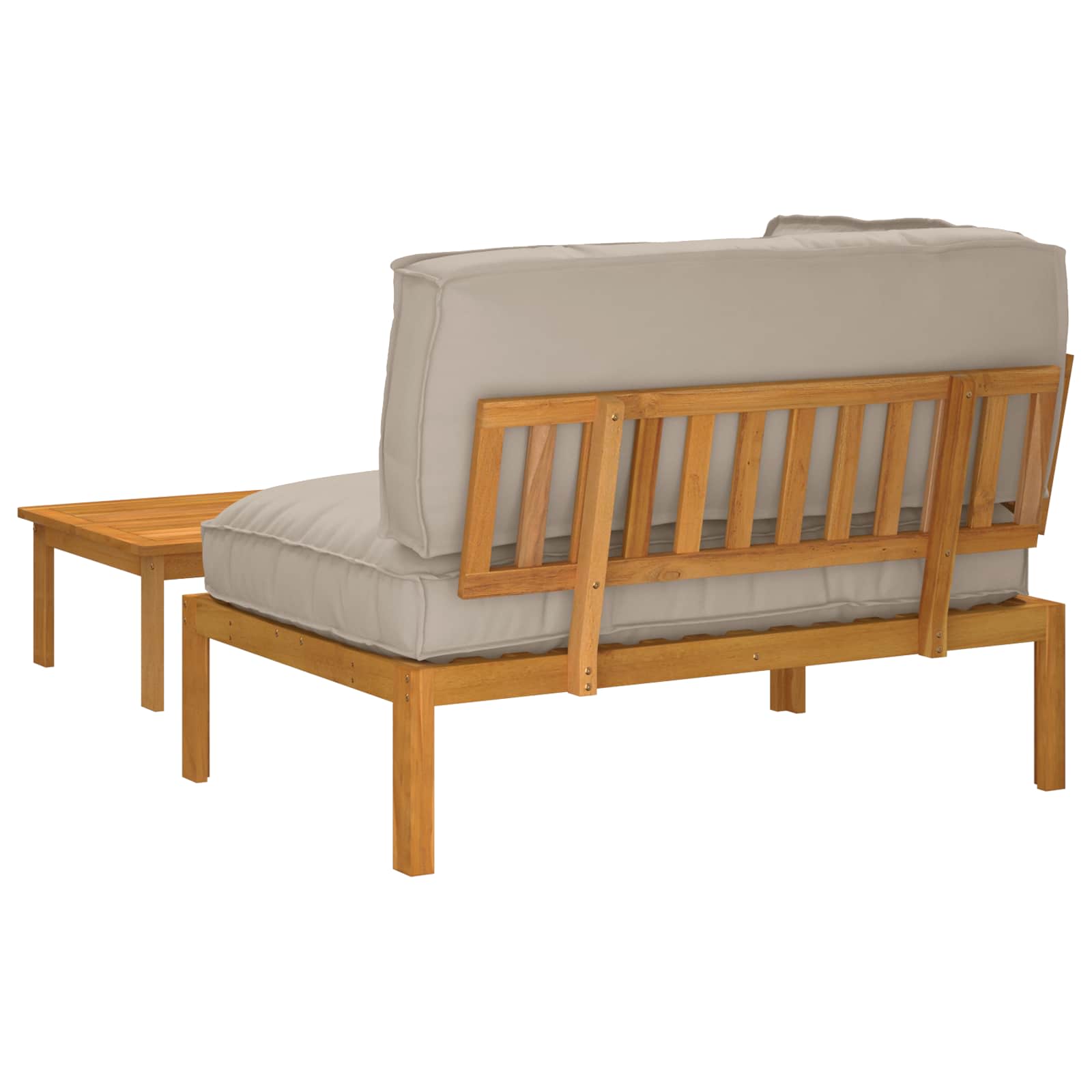Ensemble de Canapés Uni 2 pcs Taupe Bois d'Acacia Massif - XIOS