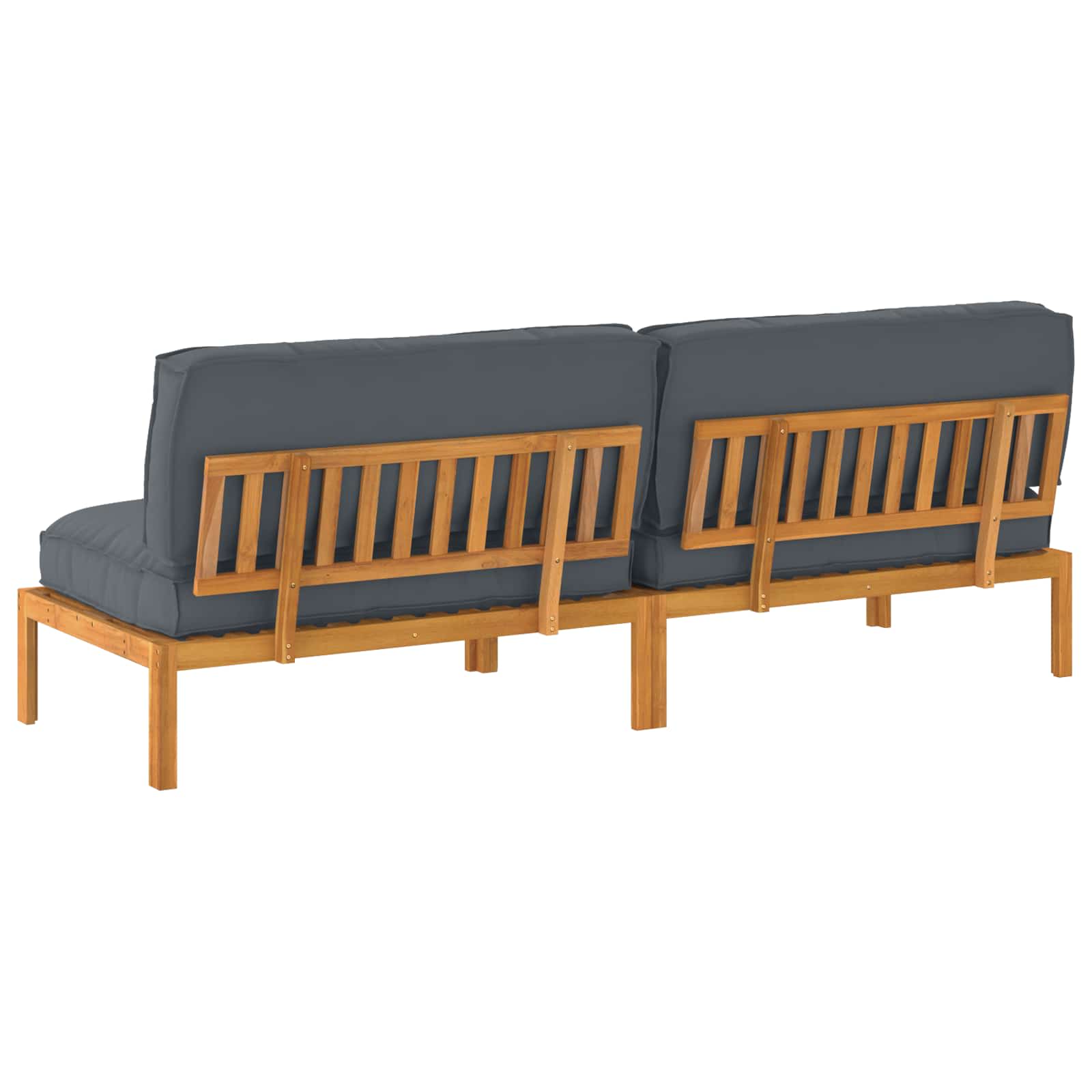 Ensemble de Canapés Uni 2 pcs Anthracite Bois d'Acacia Massif