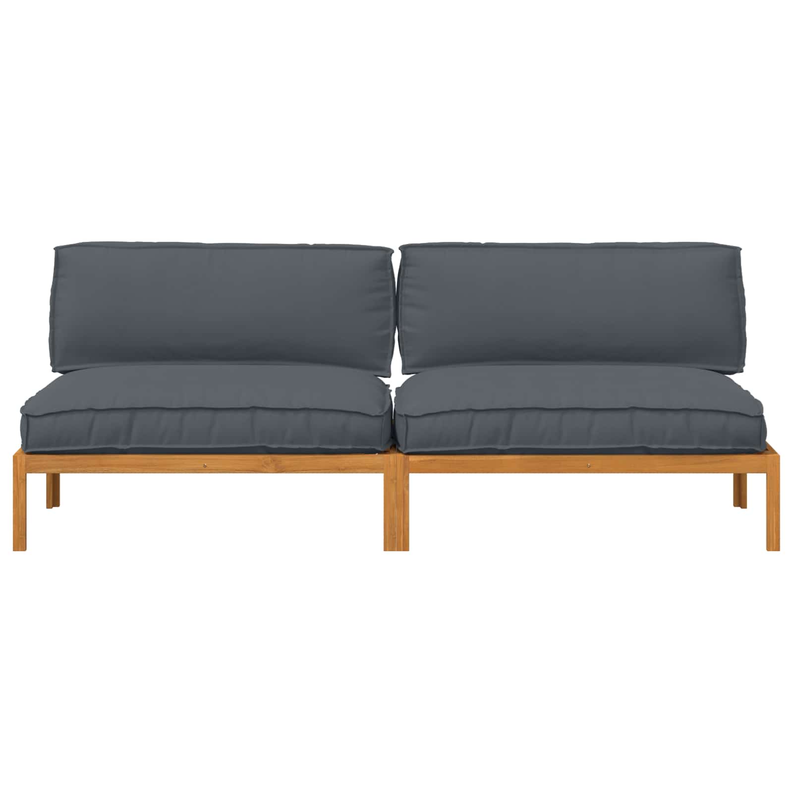 Ensemble de Canapés Uni 2 pcs Anthracite Bois d'Acacia Massif