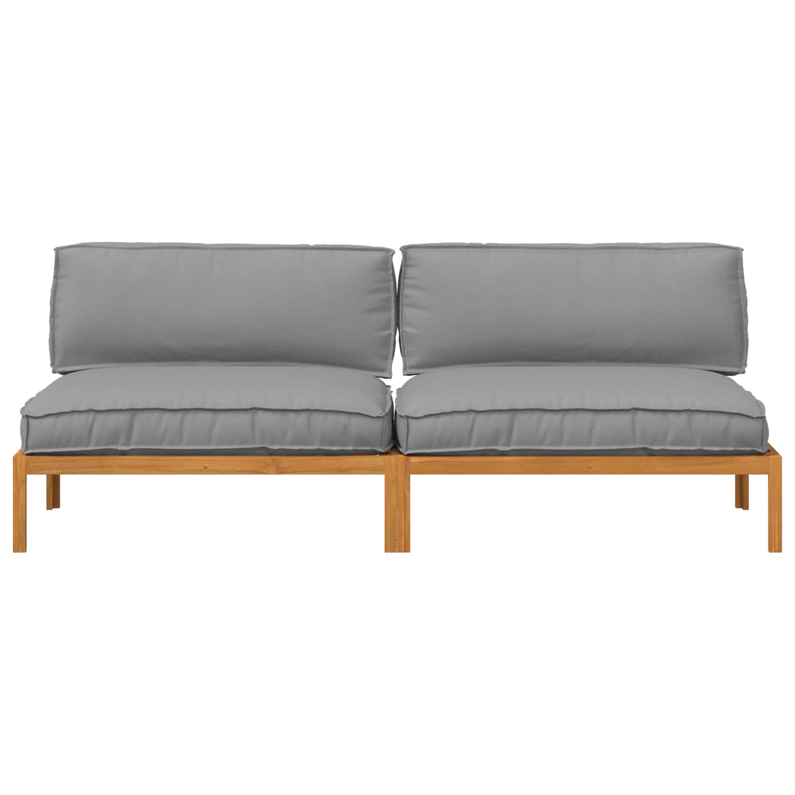 Ensemble de Canapés Uni 2 pcs Gris Bois d'Acacia Massif