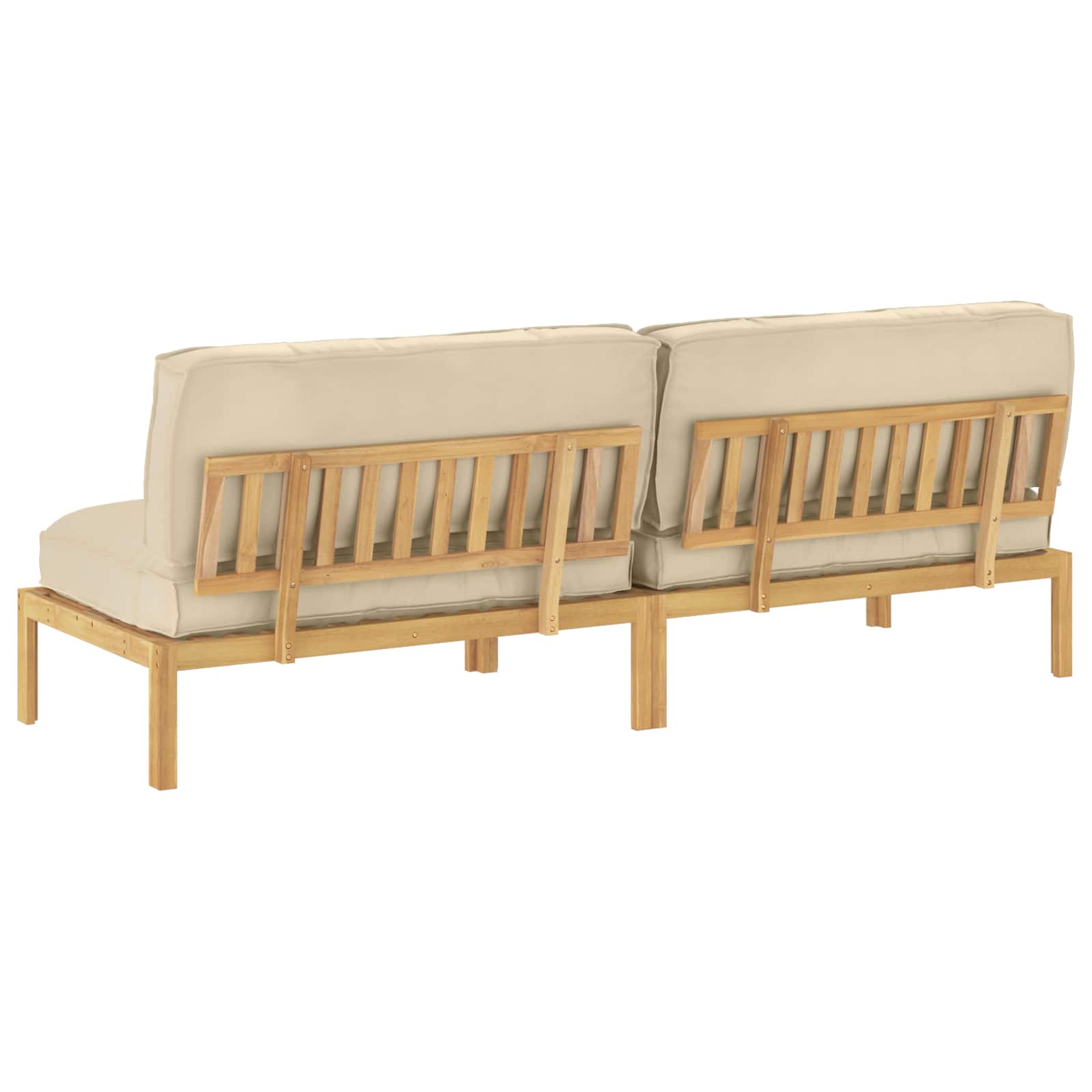 Ensemble de Canapés Beige 240 x 92 x 69 cm Bois d'Acacia Massif
