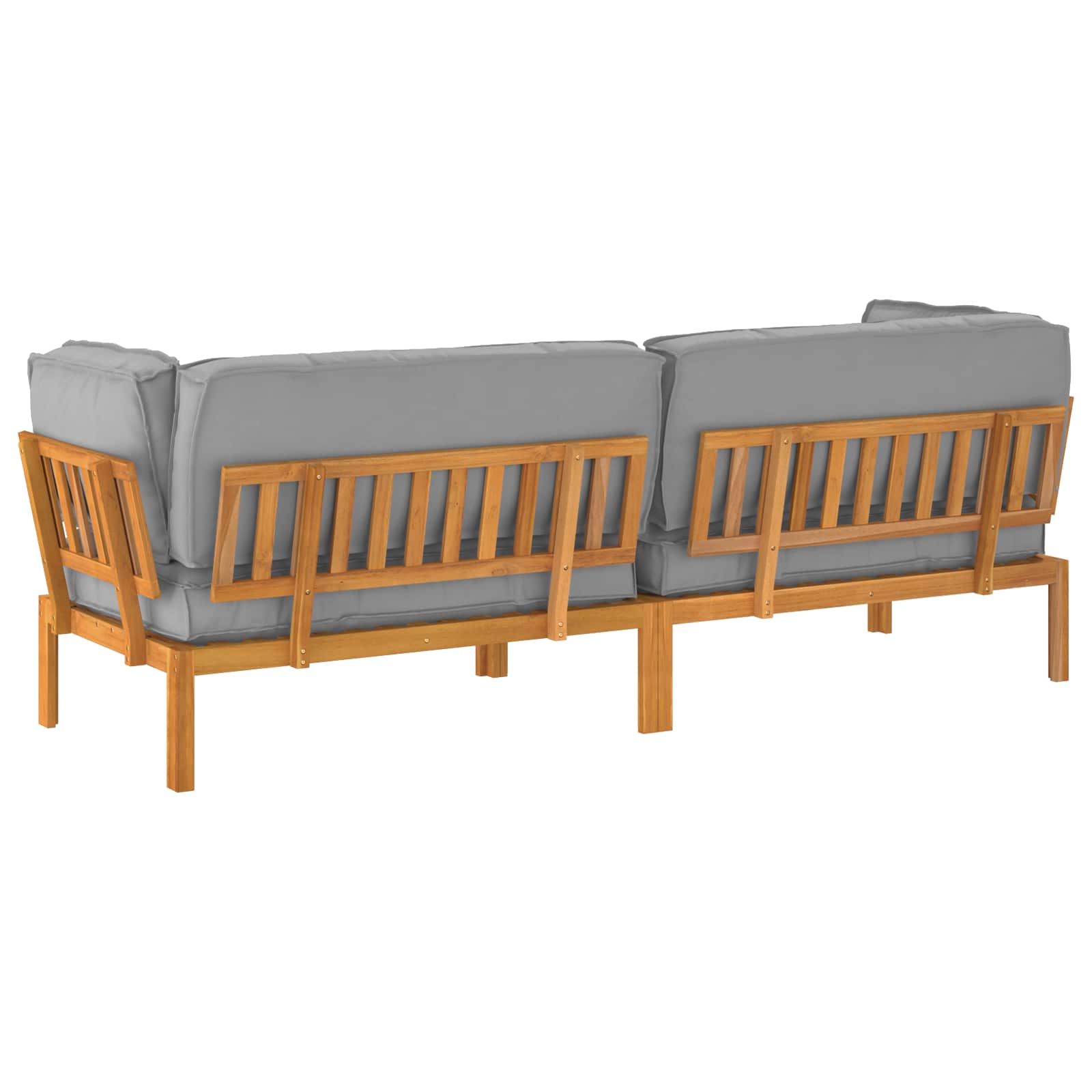 Ensemble de Canapés Uni 2 pcs Gris Bois d'Acacia Massif - XIOS
